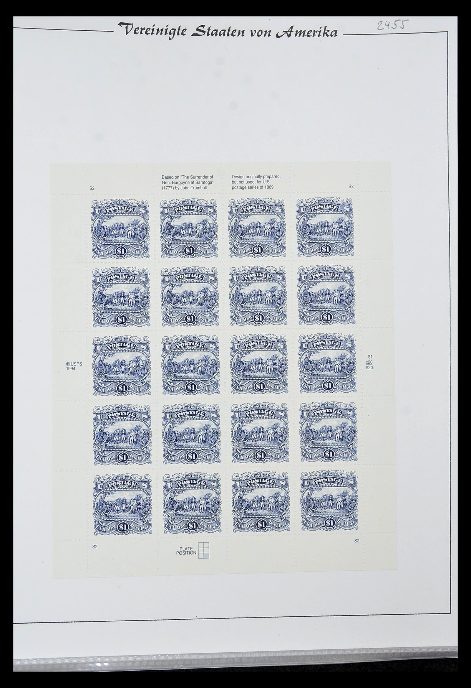 34834 018 - Stamp Collection 34834 USA sheetlets 1988-2005.