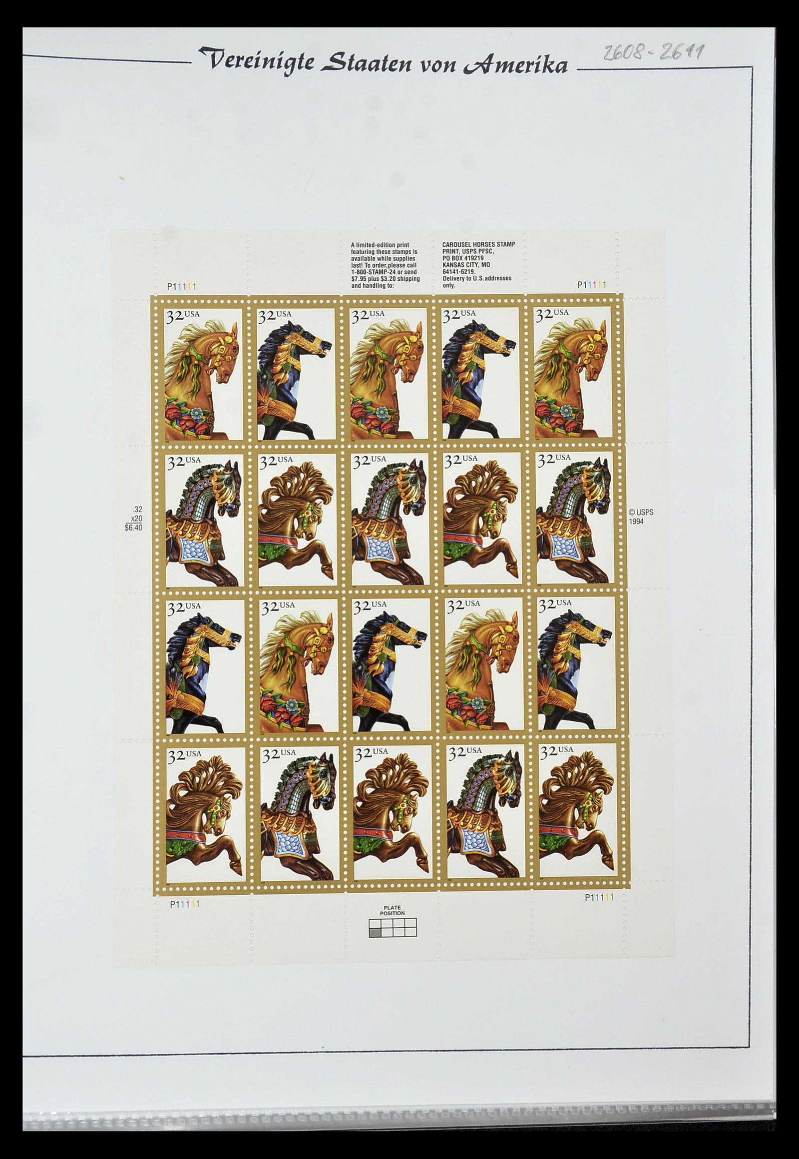 34834 041 - Postzegelverzameling 34834 USA velletjes 1988-2005.