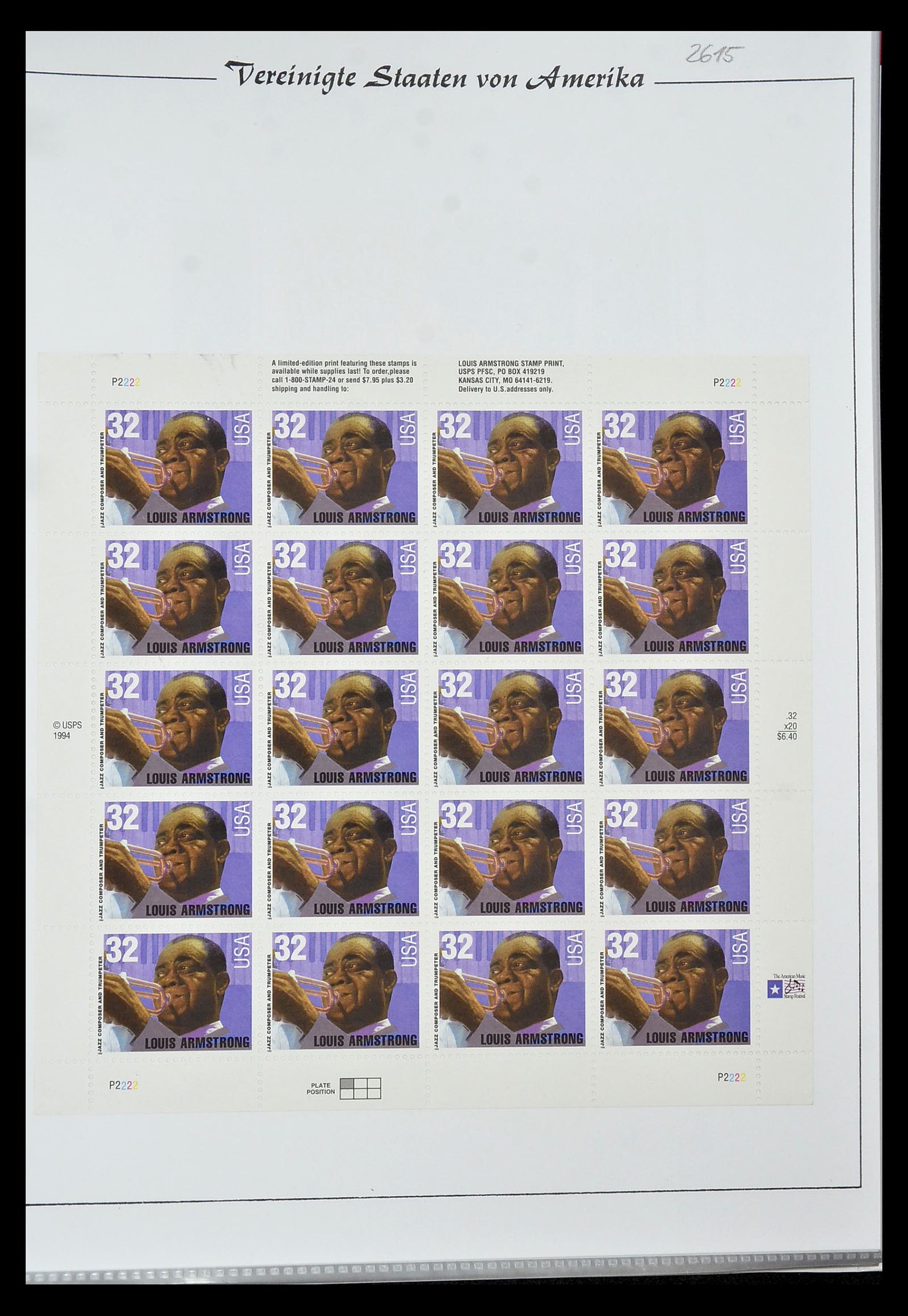 34834 042 - Postzegelverzameling 34834 USA velletjes 1988-2005.