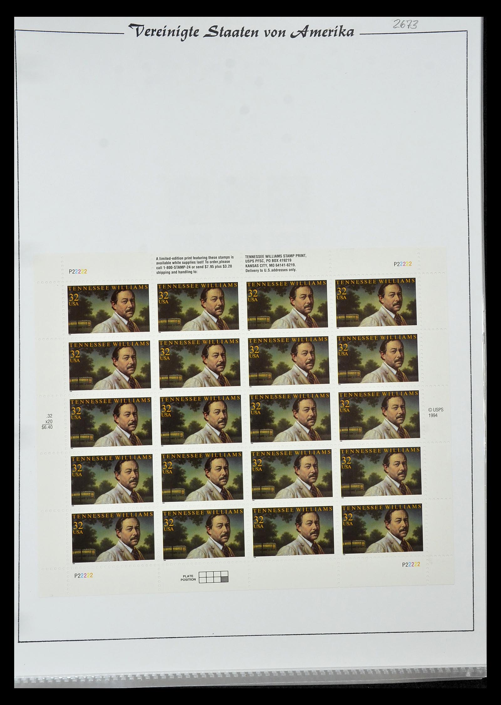 34834 048 - Postzegelverzameling 34834 USA velletjes 1988-2005.