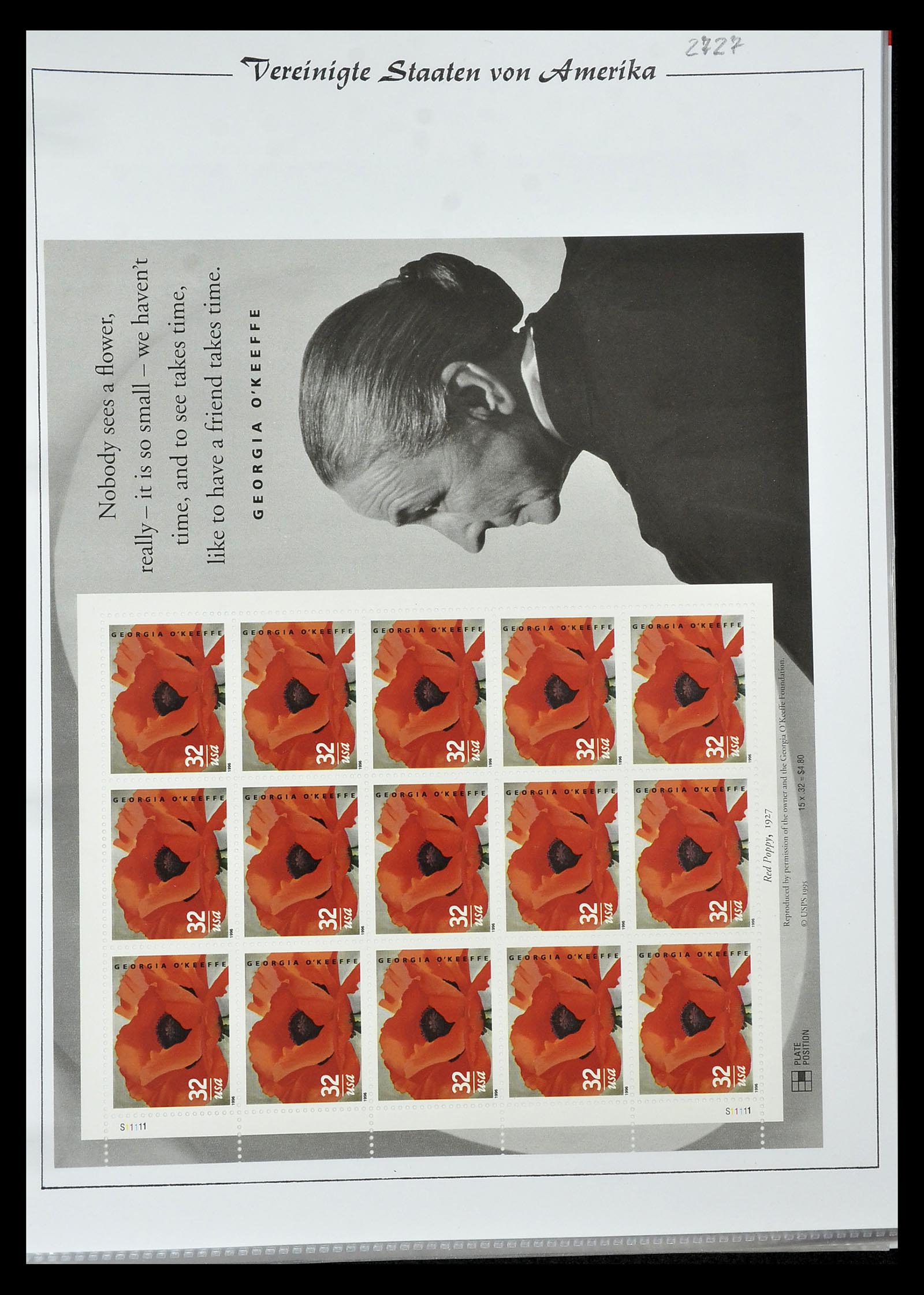 34834 055 - Postzegelverzameling 34834 USA velletjes 1988-2005.