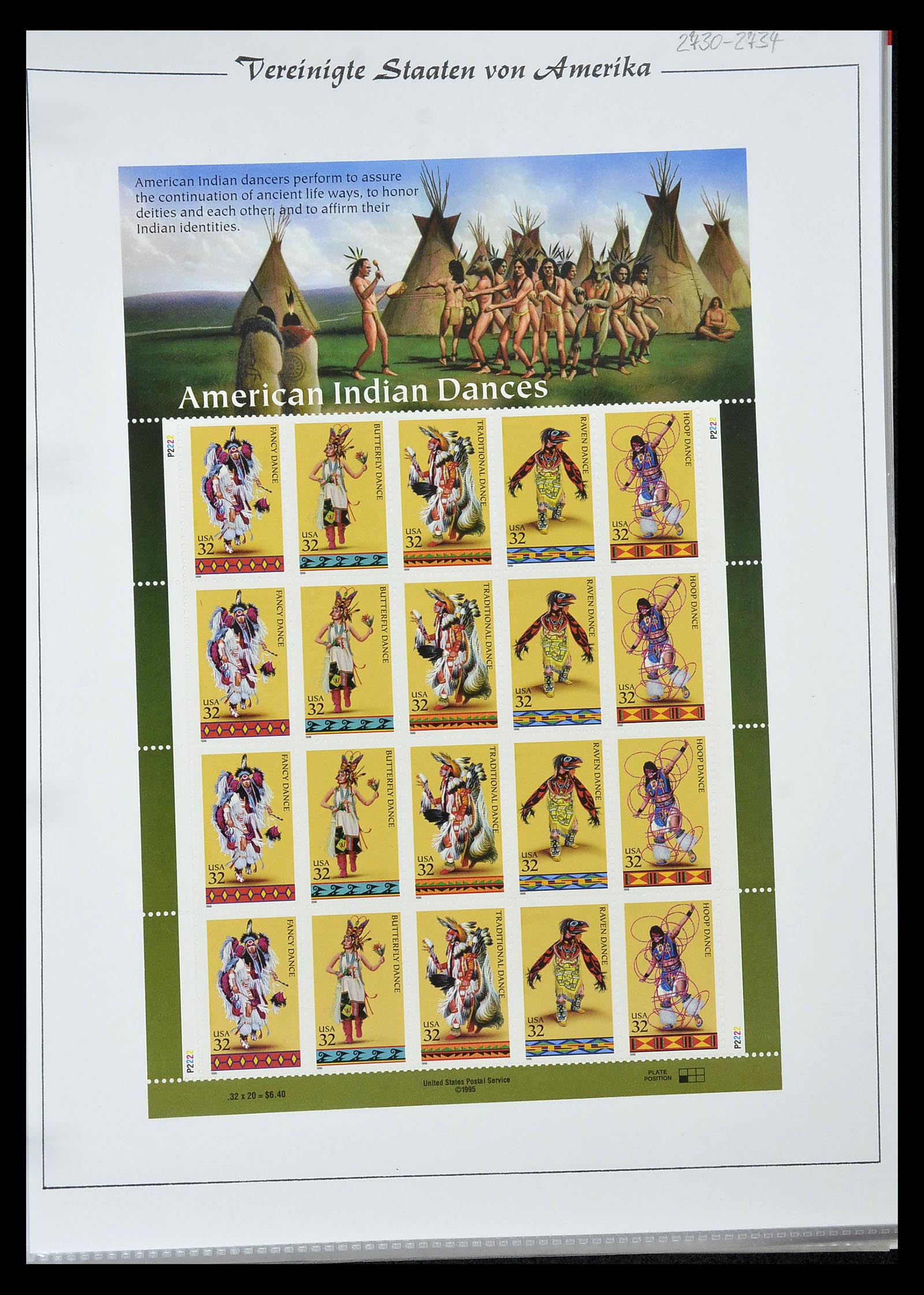 34834 056 - Postzegelverzameling 34834 USA velletjes 1988-2005.