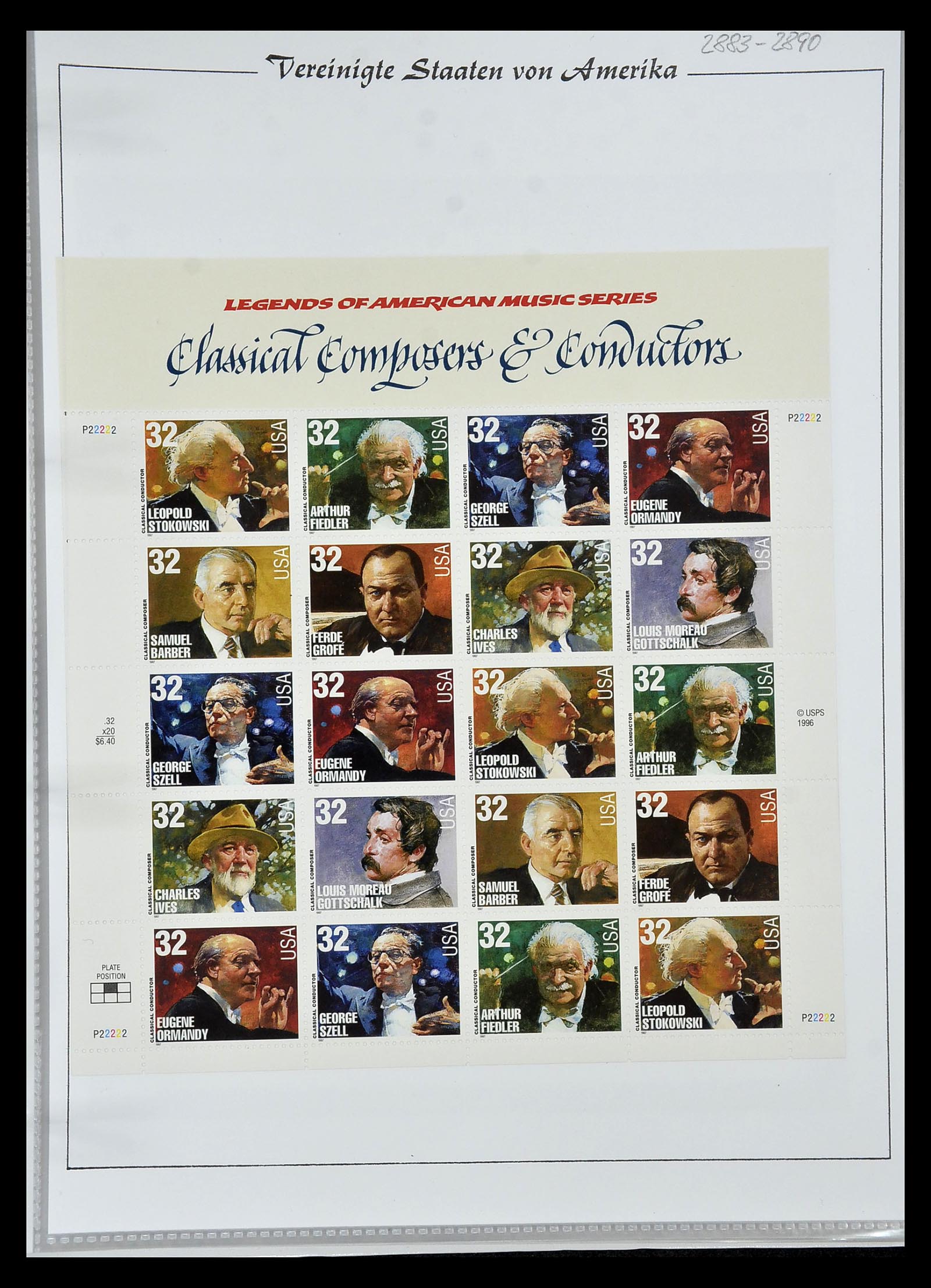 34834 087 - Stamp Collection 34834 USA sheetlets 1988-2005.