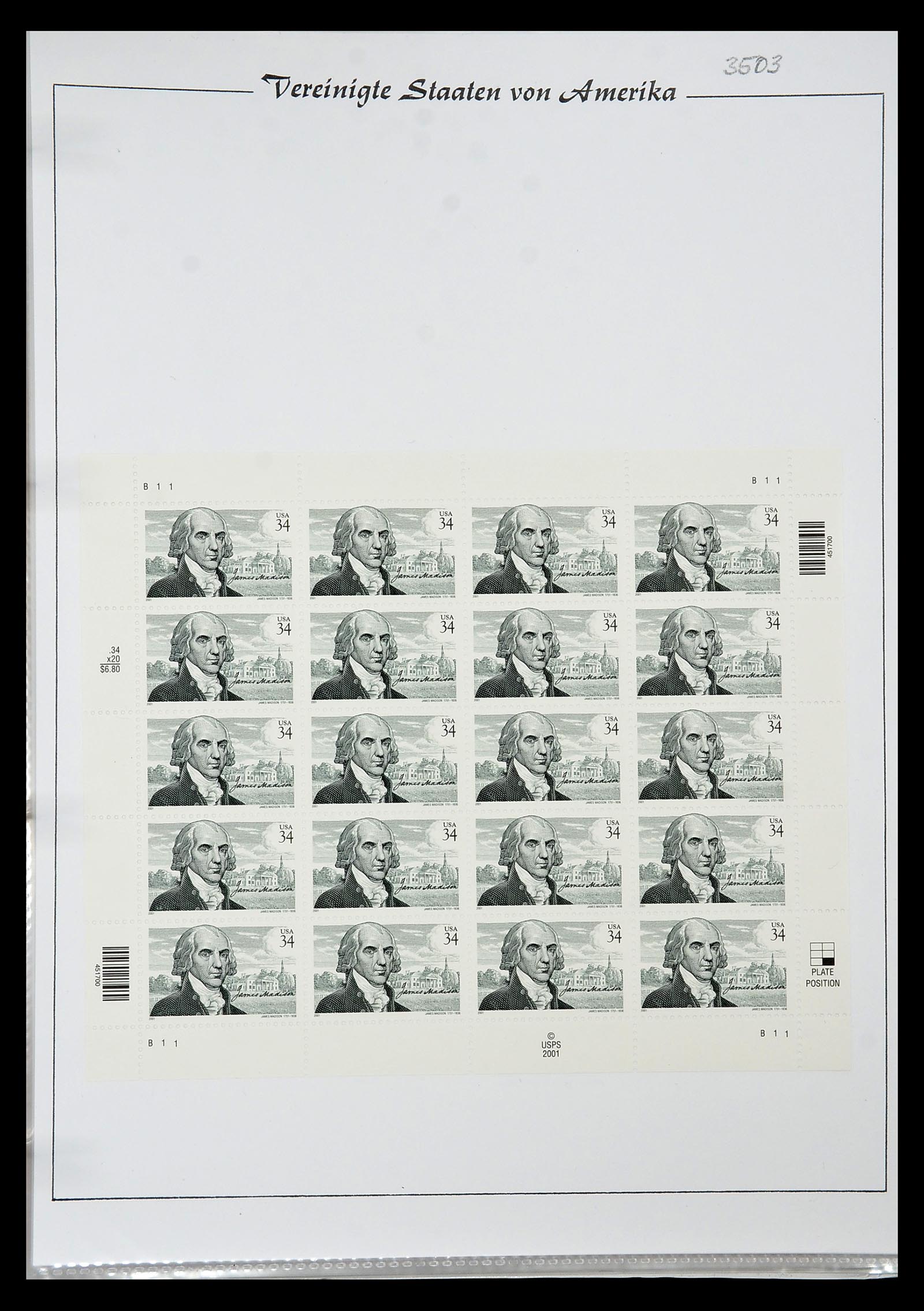 34834 177 - Stamp Collection 34834 USA sheetlets 1988-2005.