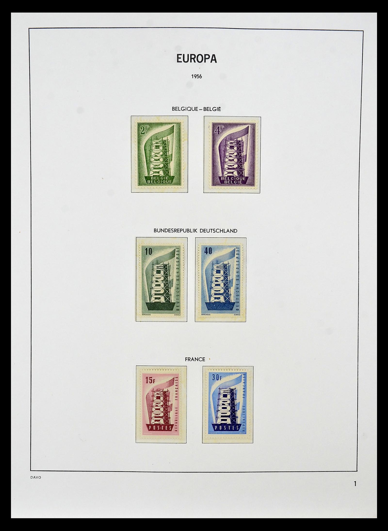 34838 001 - Postzegelverzameling 34838 Europa CEPT 1956-1998.