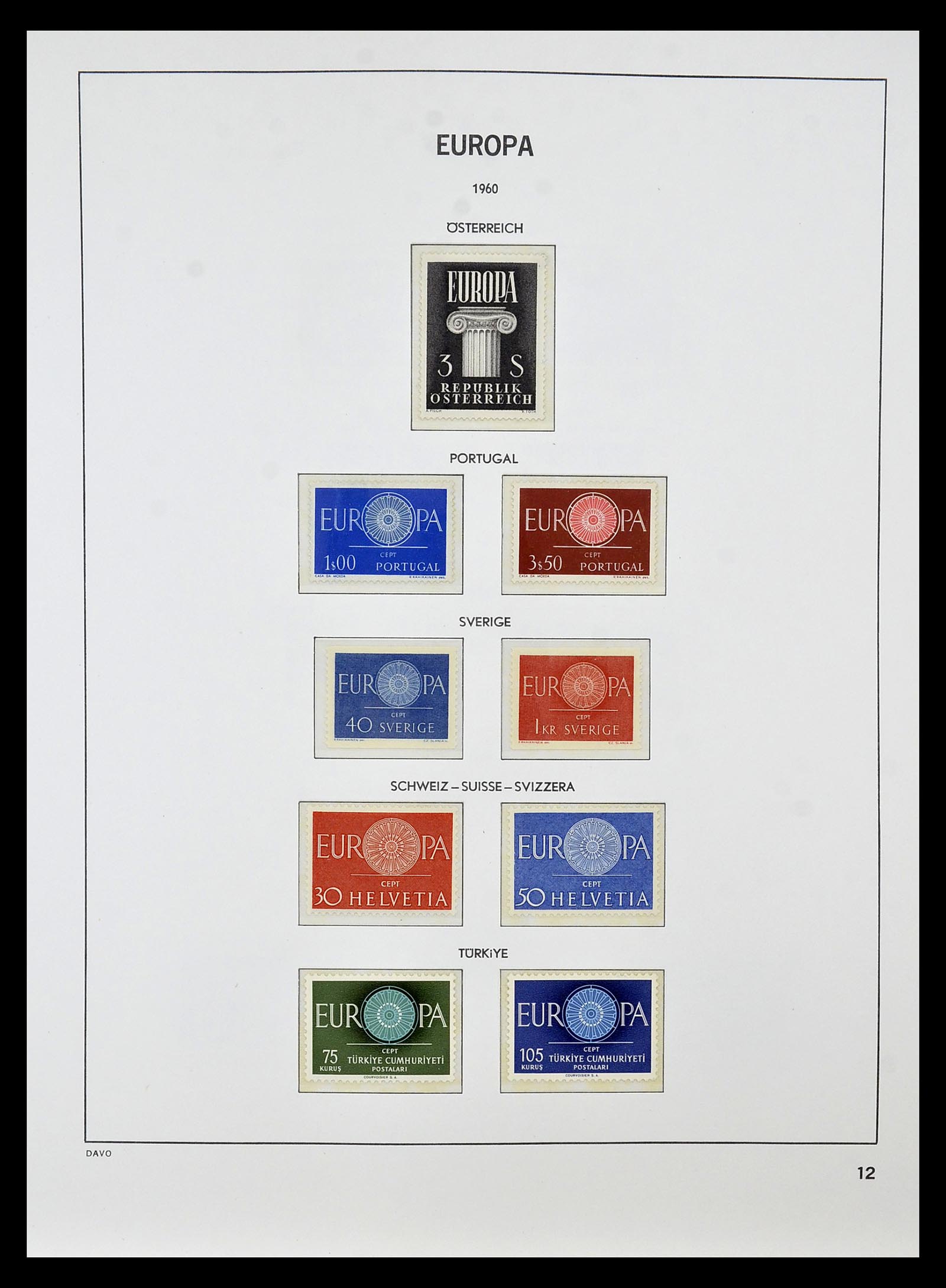 34838 012 - Postzegelverzameling 34838 Europa CEPT 1956-1998.