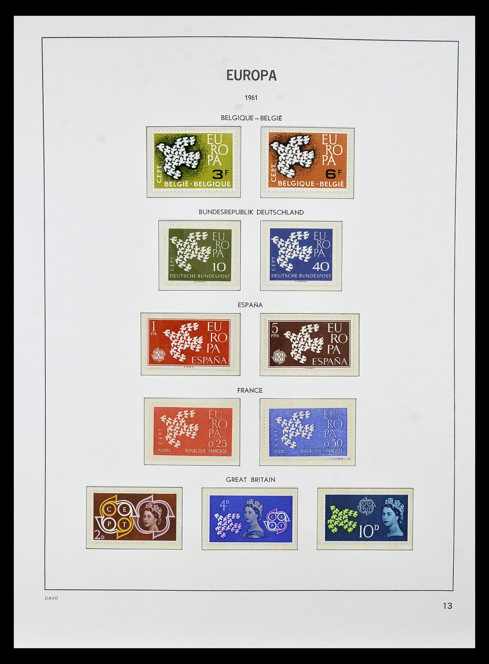 34838 013 - Postzegelverzameling 34838 Europa CEPT 1956-1998.