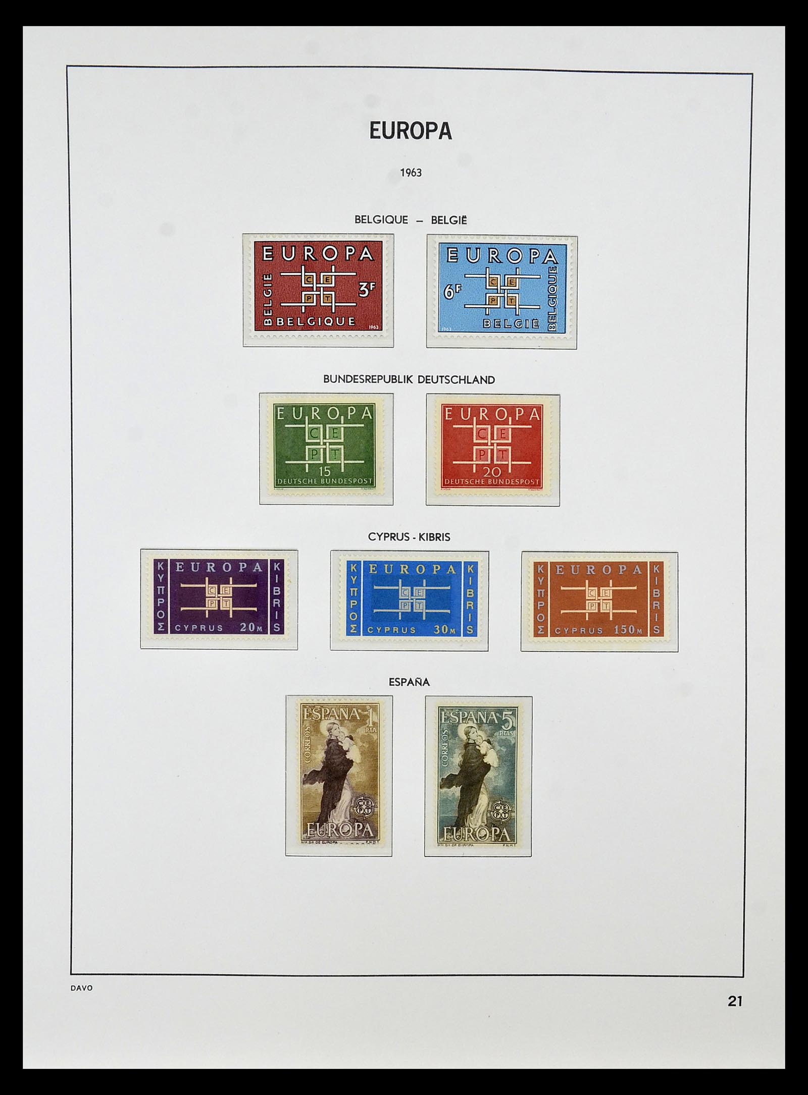 34838 021 - Postzegelverzameling 34838 Europa CEPT 1956-1998.