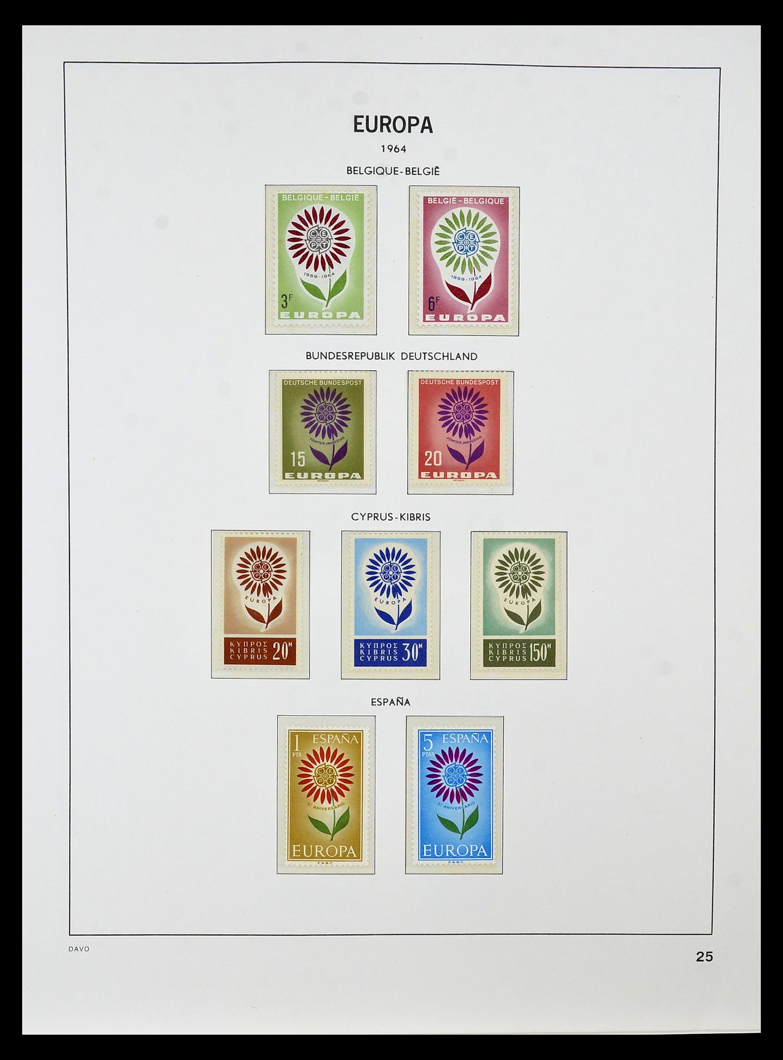 34838 025 - Postzegelverzameling 34838 Europa CEPT 1956-1998.