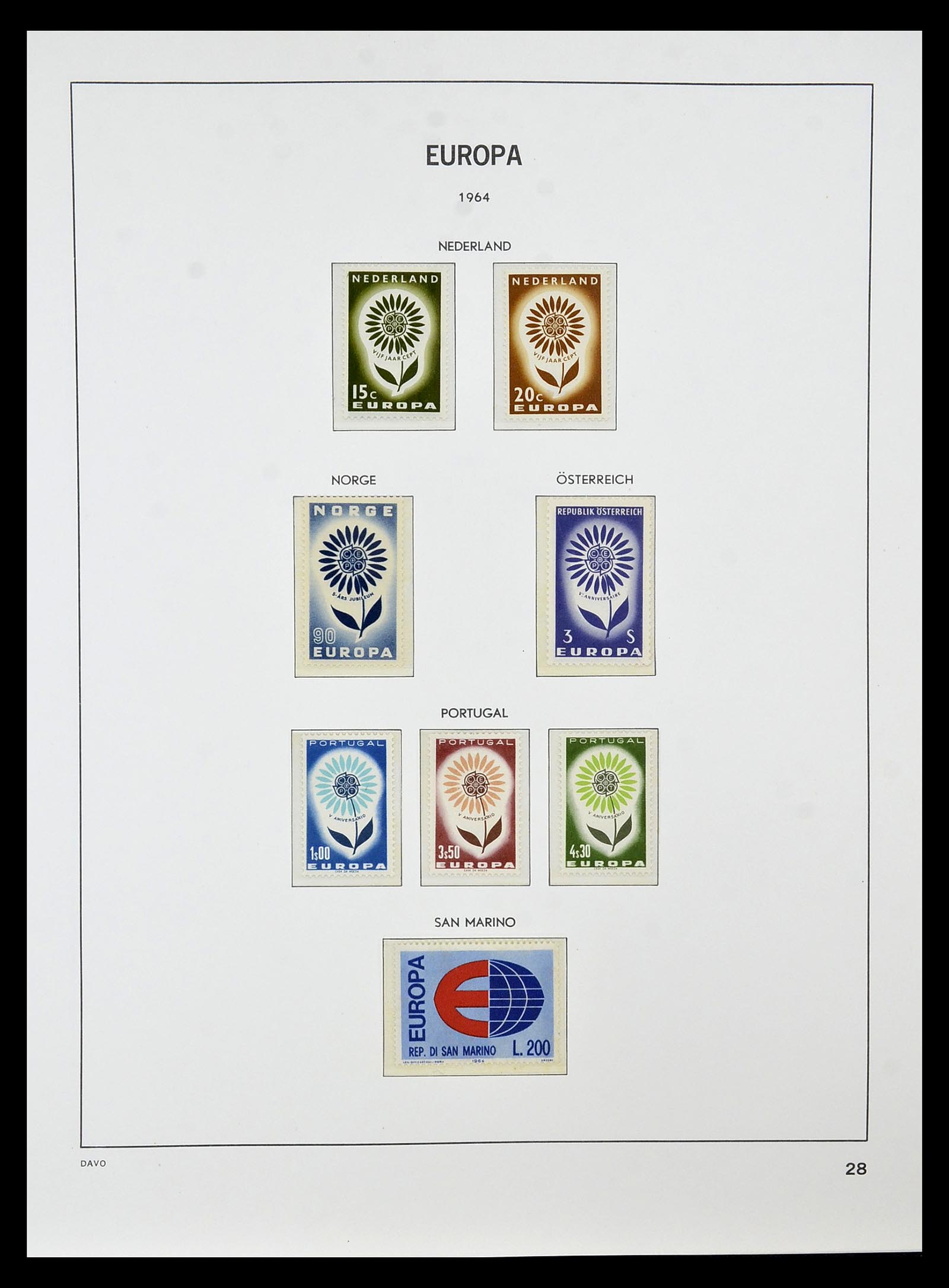34838 028 - Postzegelverzameling 34838 Europa CEPT 1956-1998.