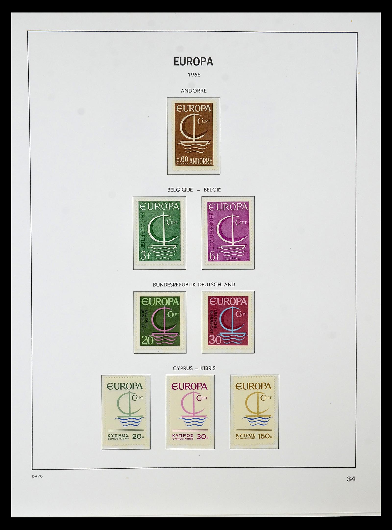 34838 034 - Postzegelverzameling 34838 Europa CEPT 1956-1998.