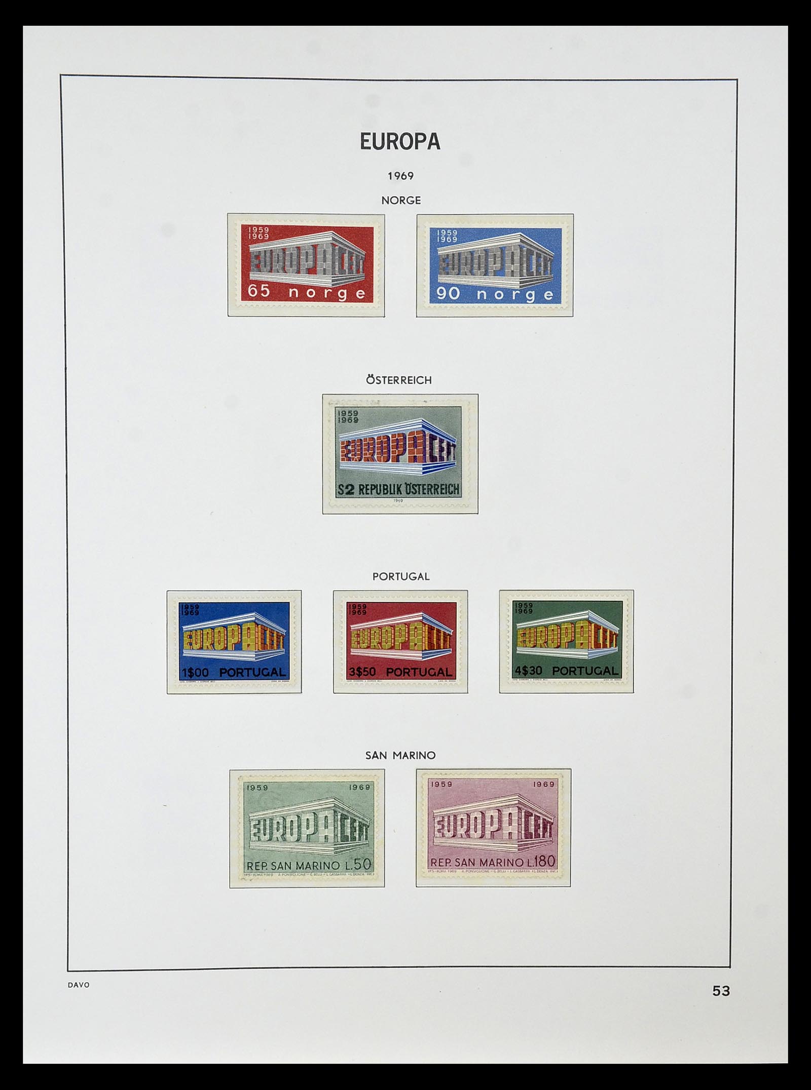 34838 053 - Postzegelverzameling 34838 Europa CEPT 1956-1998.