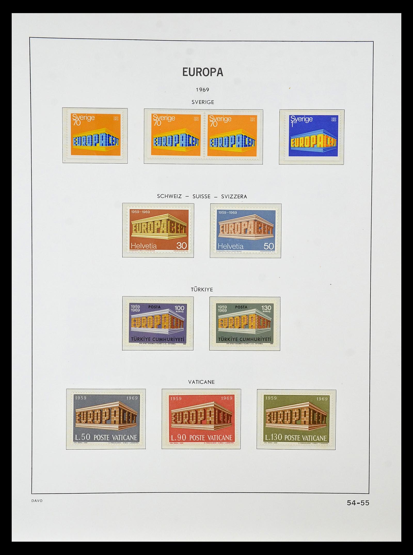 34838 054 - Postzegelverzameling 34838 Europa CEPT 1956-1998.