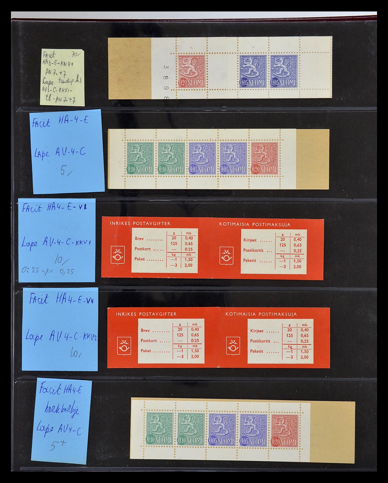 34841 010 - Postzegelverzameling 34841 Finland postzegelboekjes 1959-2000.