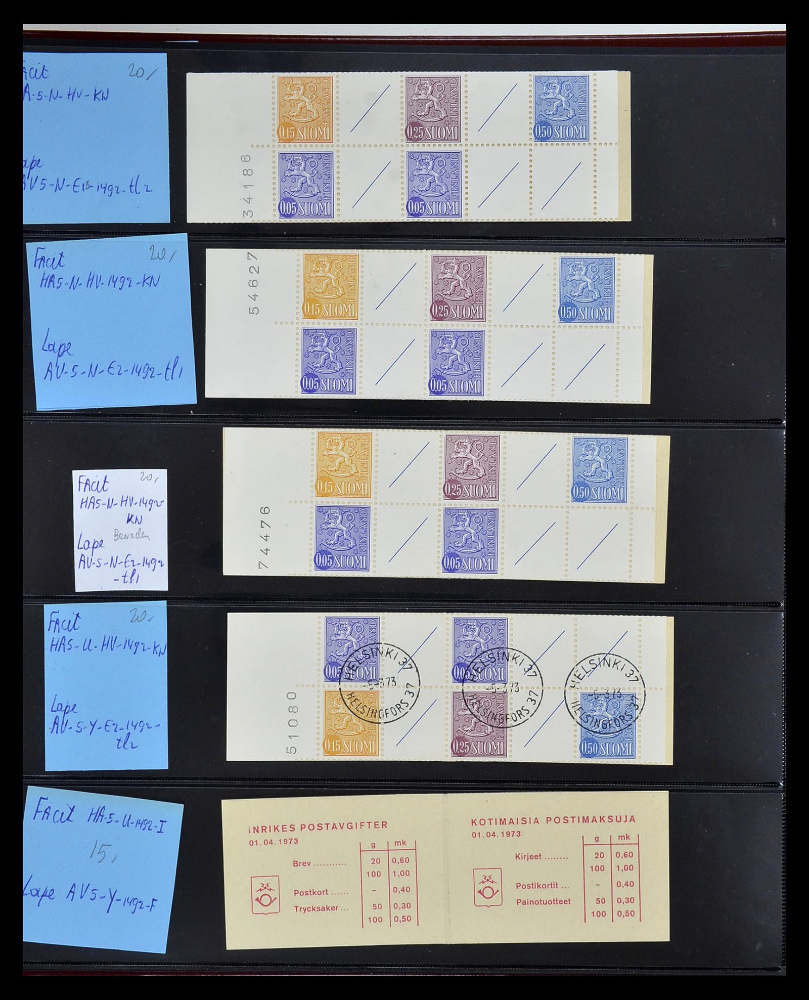 34841 016 - Postzegelverzameling 34841 Finland postzegelboekjes 1959-2000.