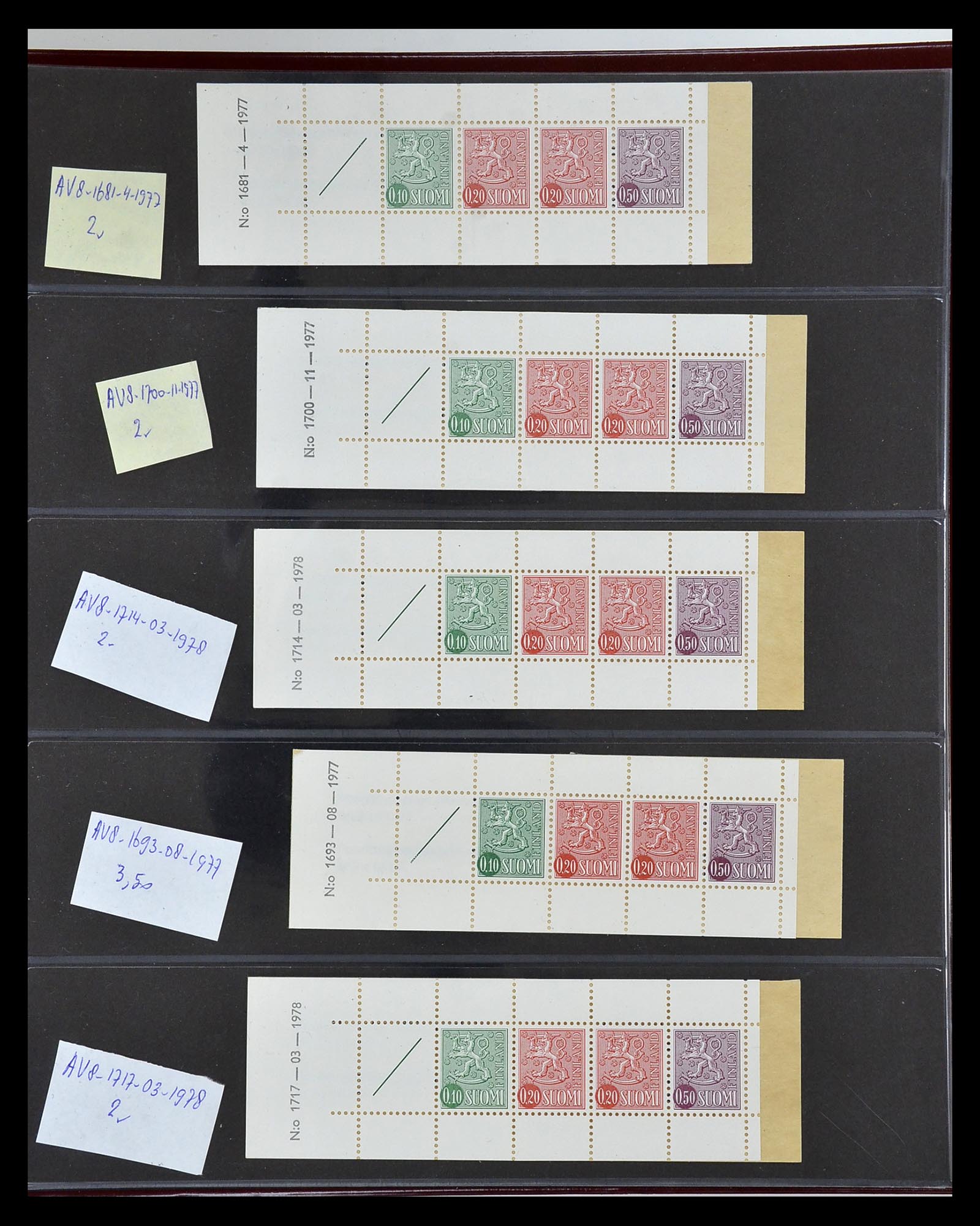 34841 020 - Postzegelverzameling 34841 Finland postzegelboekjes 1959-2000.