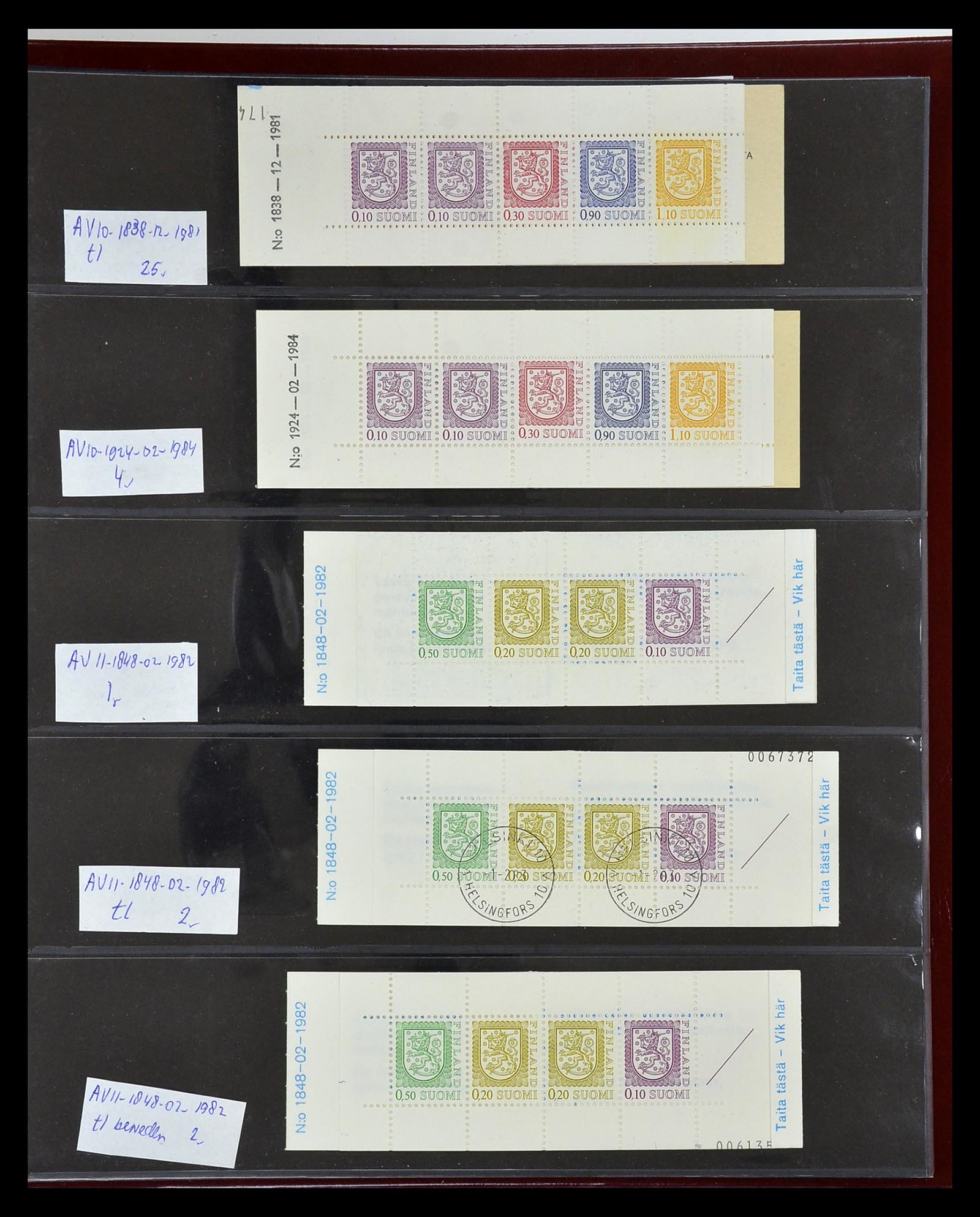 34841 025 - Postzegelverzameling 34841 Finland postzegelboekjes 1959-2000.