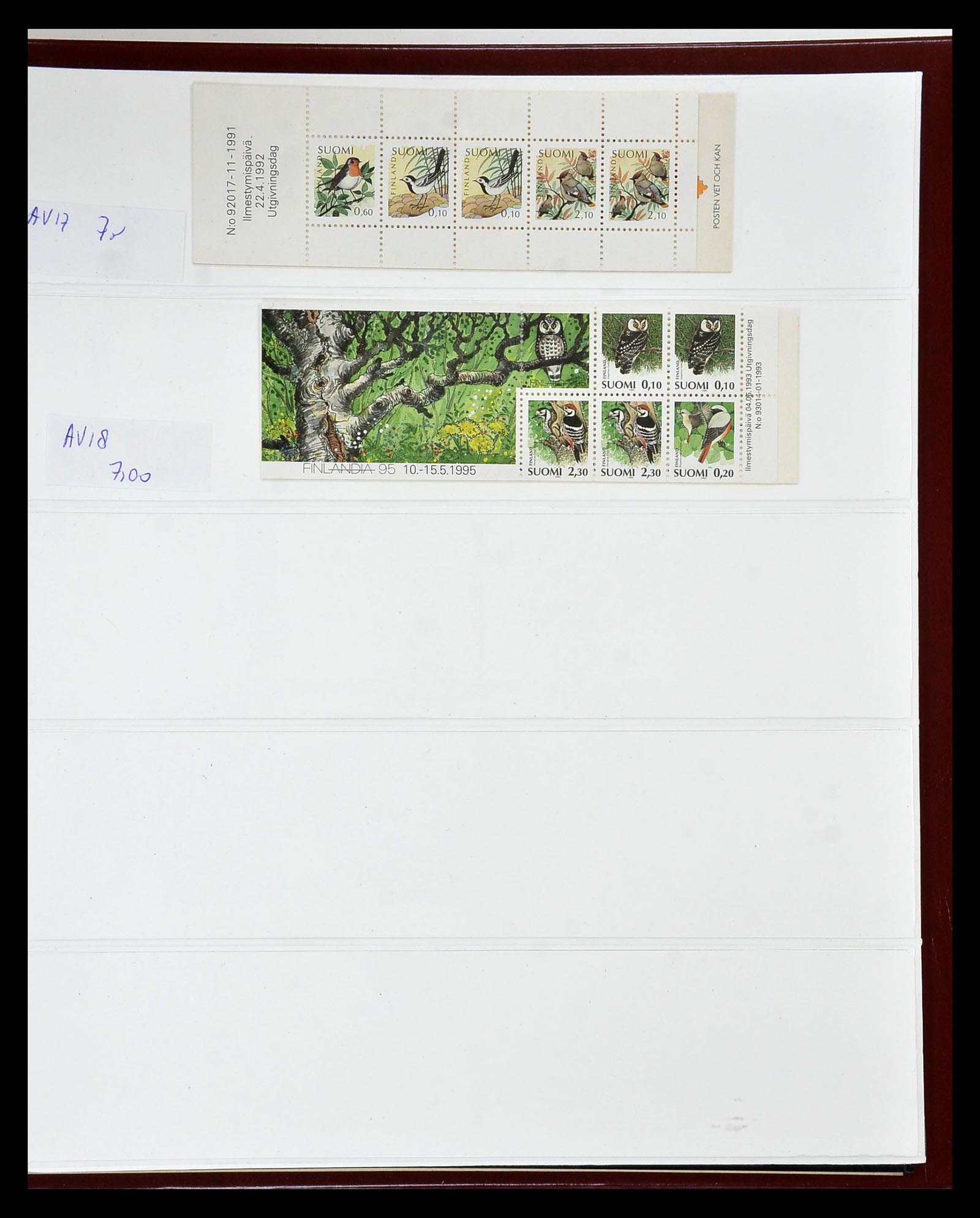 34841 029 - Postzegelverzameling 34841 Finland postzegelboekjes 1959-2000.