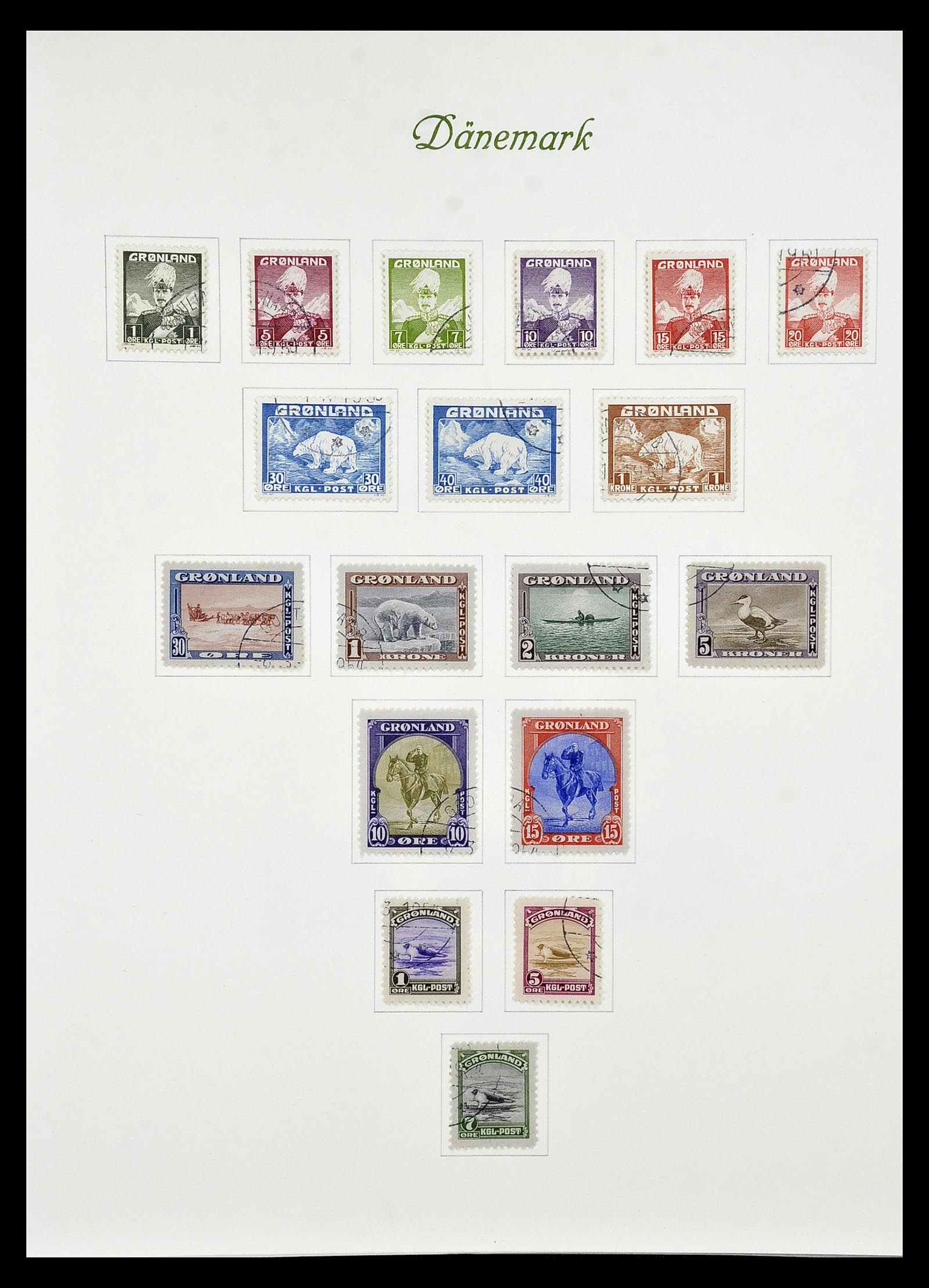34843 001 - Postzegelverzameling 34843 Groenland 1938-1995.