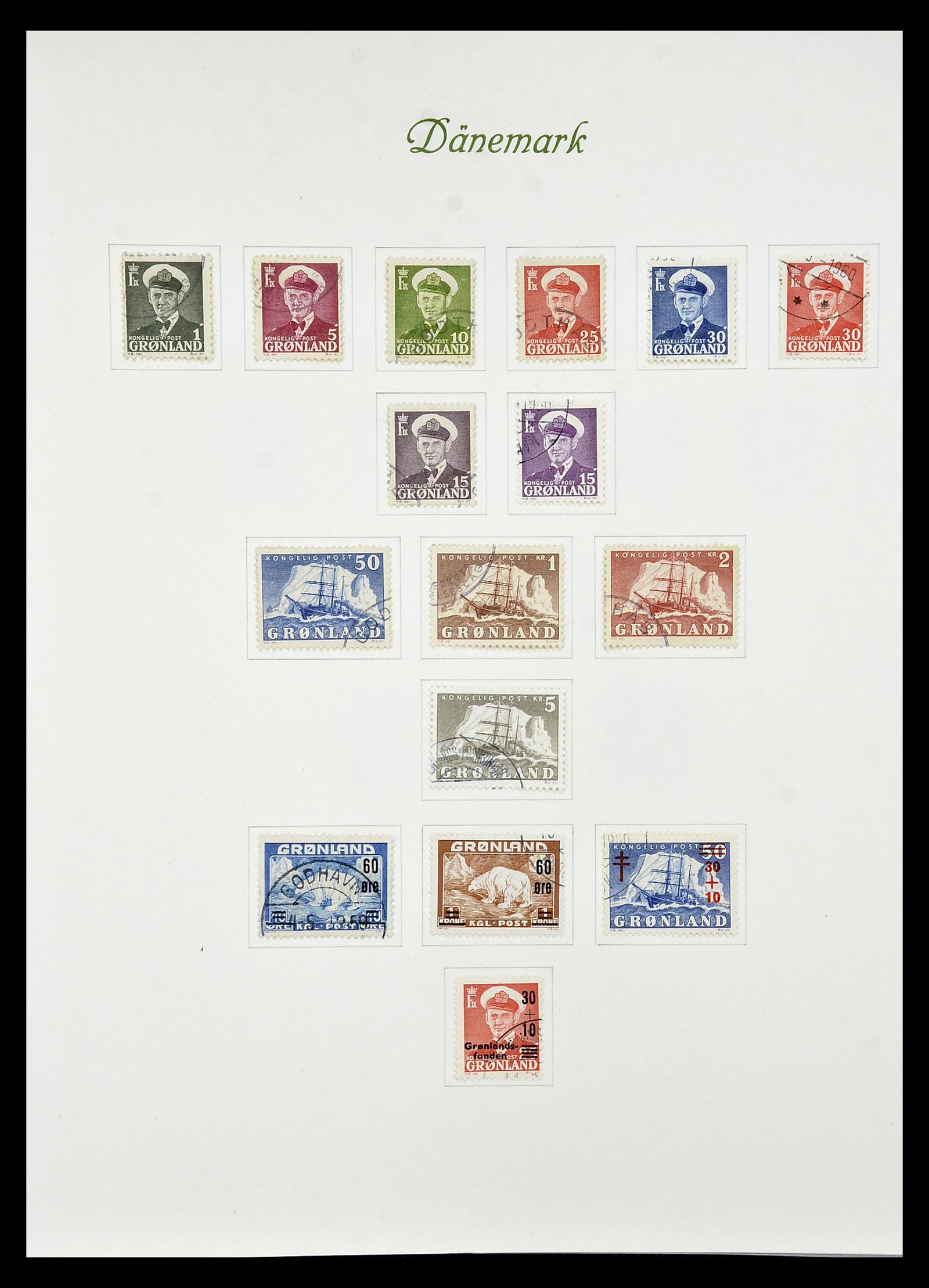 34843 002 - Postzegelverzameling 34843 Groenland 1938-1995.