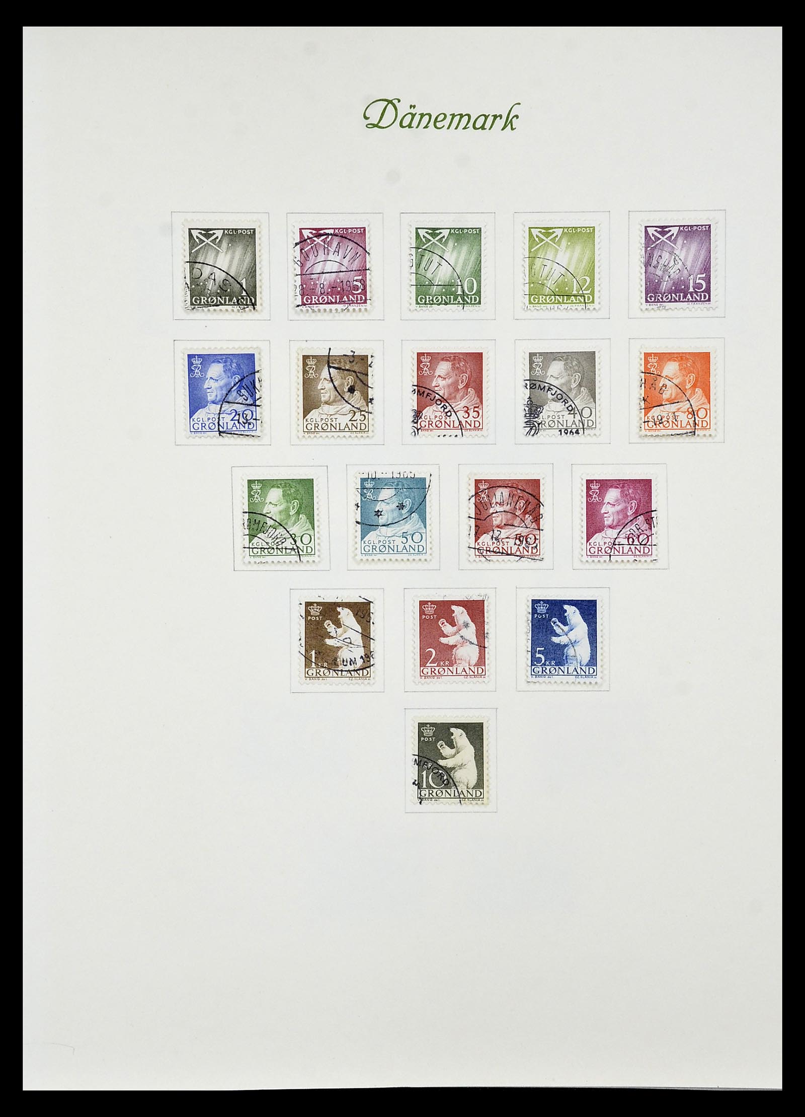 34843 003 - Postzegelverzameling 34843 Groenland 1938-1995.