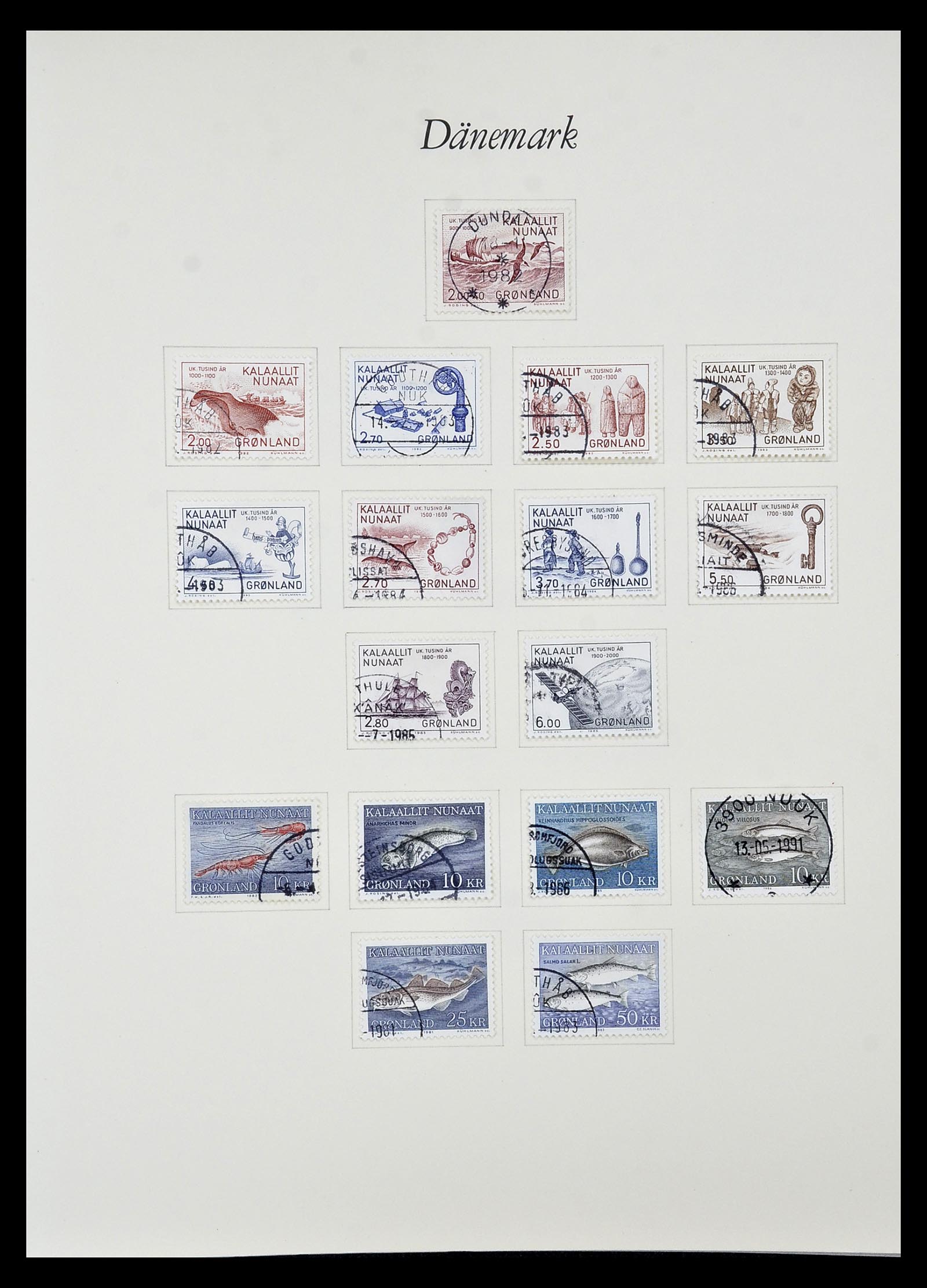34843 010 - Postzegelverzameling 34843 Groenland 1938-1995.