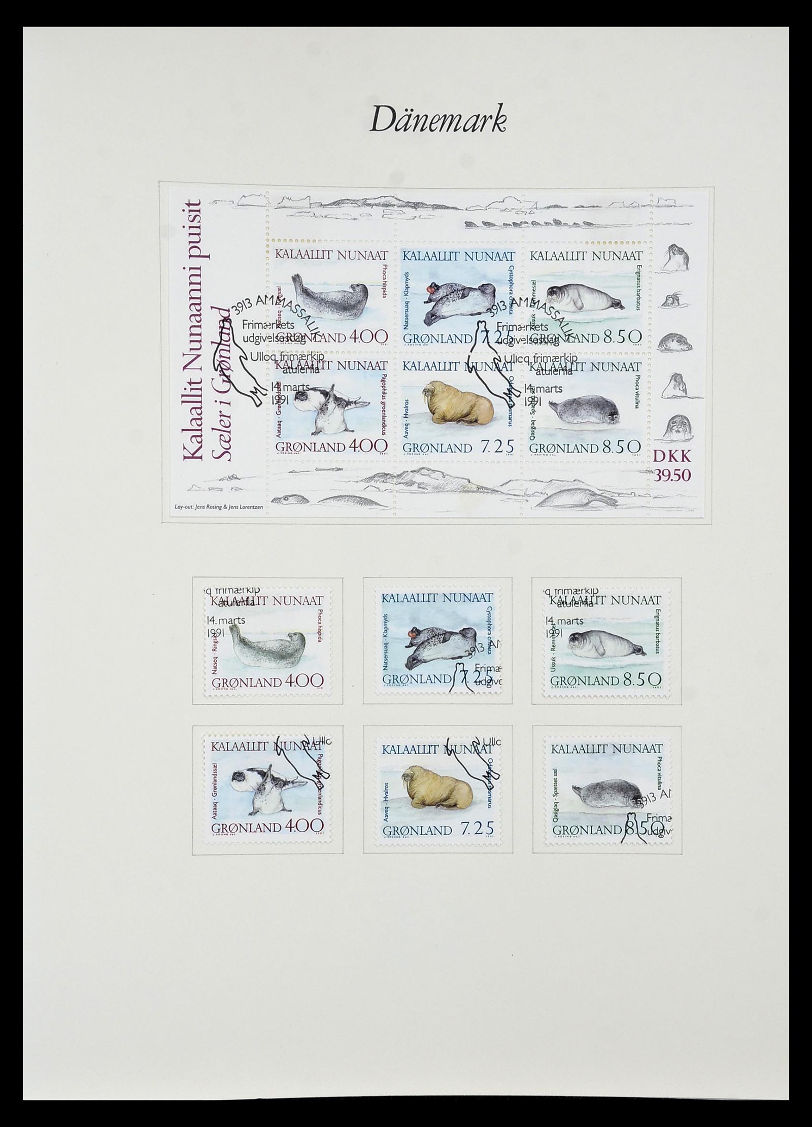 34843 016 - Postzegelverzameling 34843 Groenland 1938-1995.