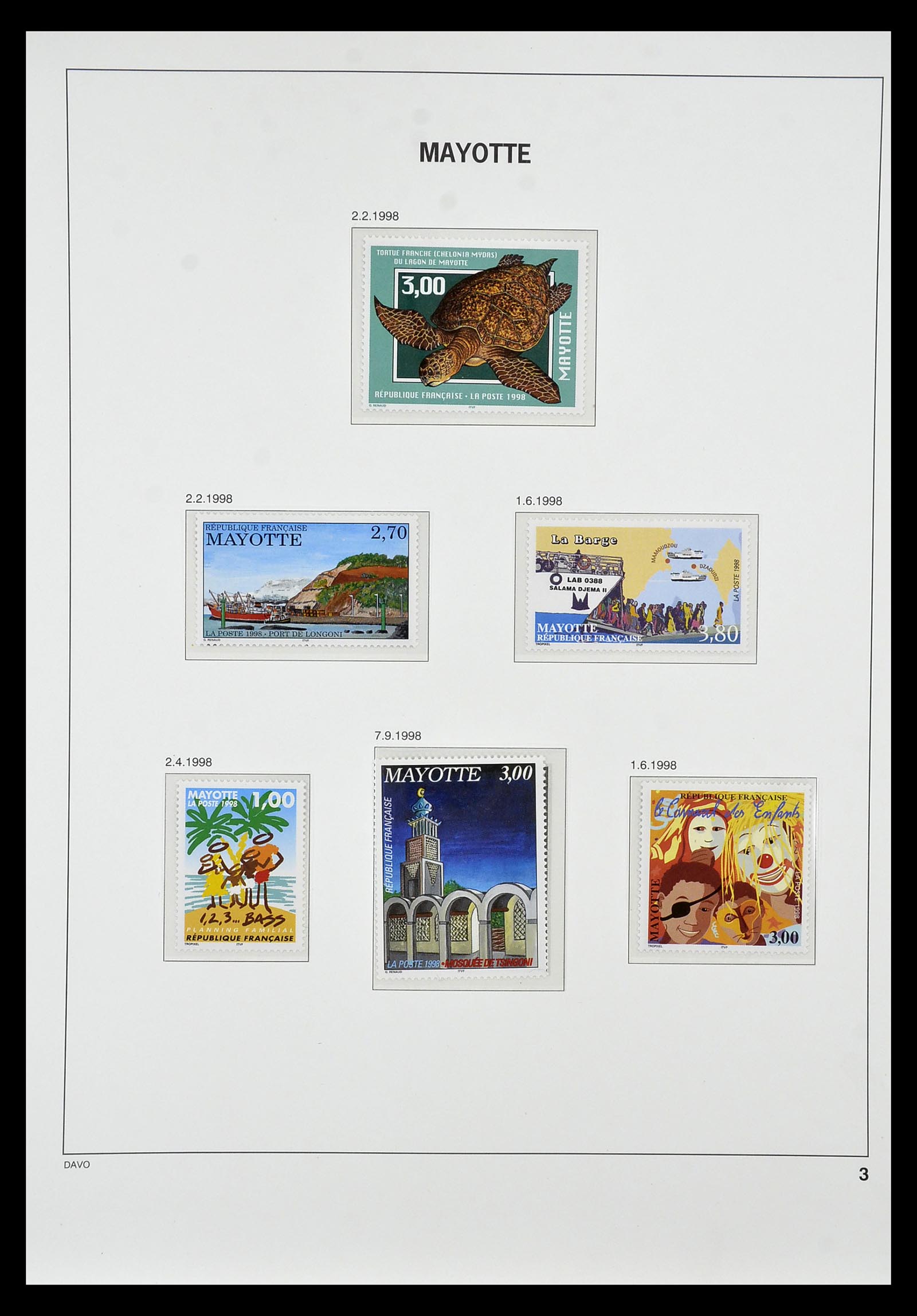 34851 003 - Postzegelverzameling 34851 Mayotte 1997-2011.