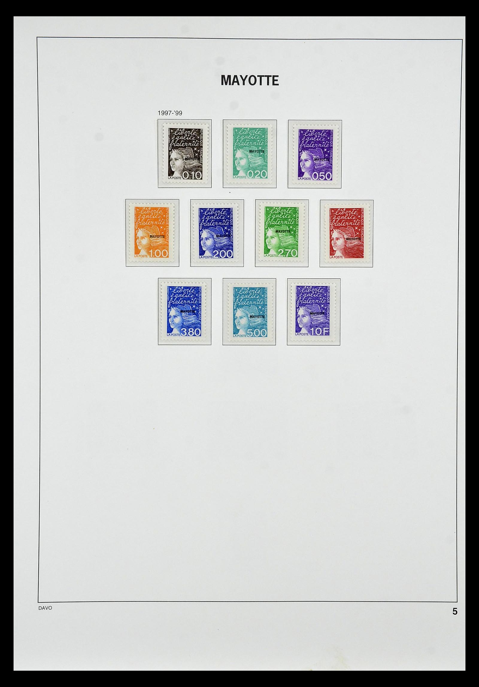 34851 005 - Postzegelverzameling 34851 Mayotte 1997-2011.