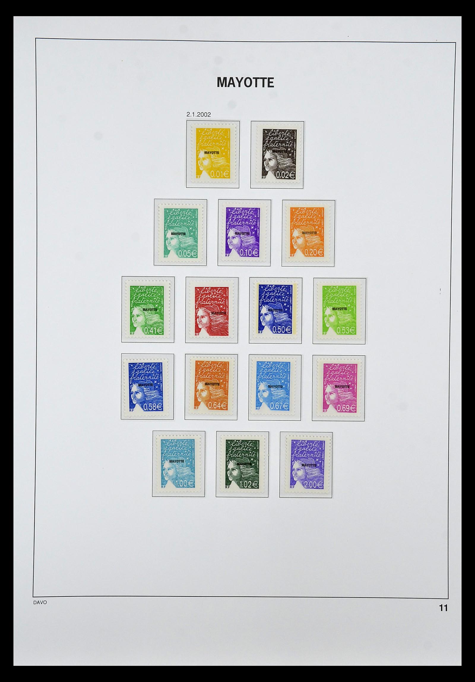 34851 011 - Postzegelverzameling 34851 Mayotte 1997-2011.