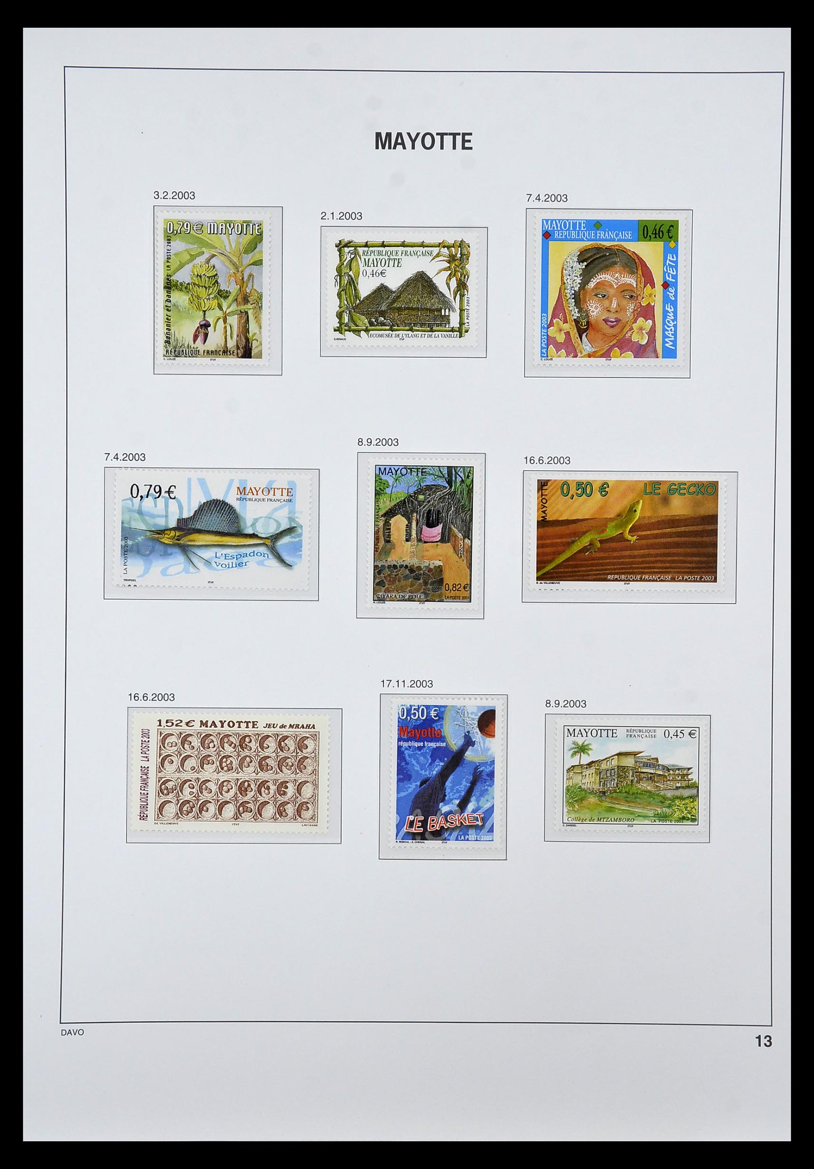 34851 013 - Postzegelverzameling 34851 Mayotte 1997-2011.