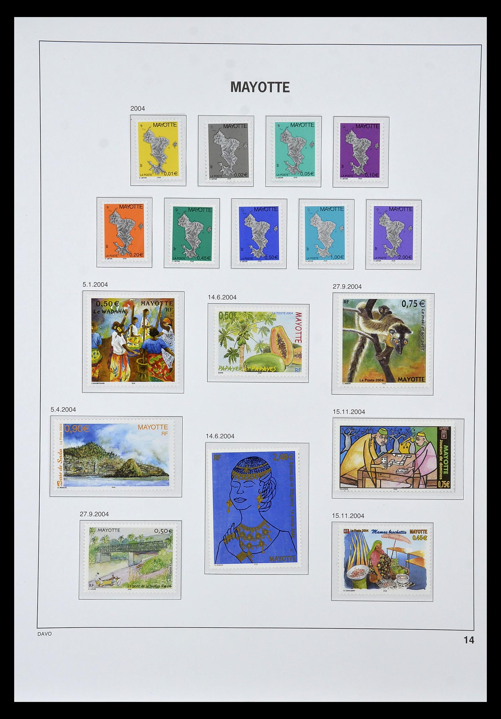 34851 014 - Postzegelverzameling 34851 Mayotte 1997-2011.