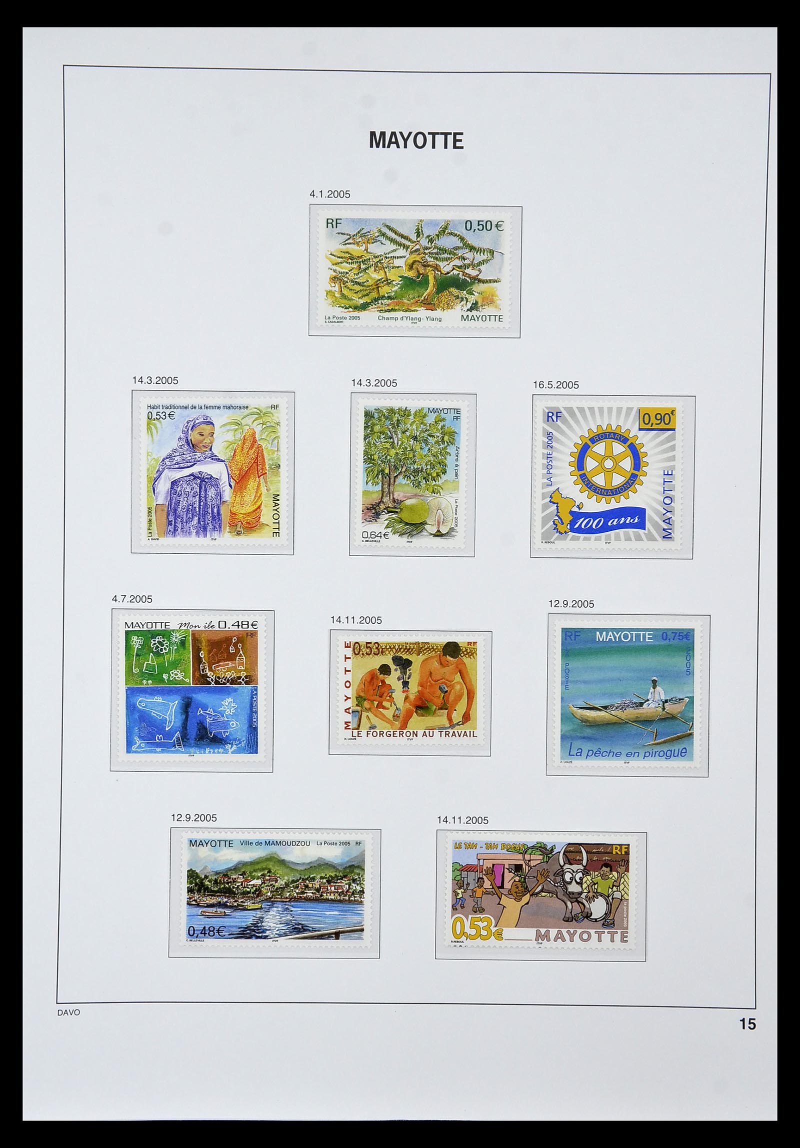 34851 015 - Postzegelverzameling 34851 Mayotte 1997-2011.