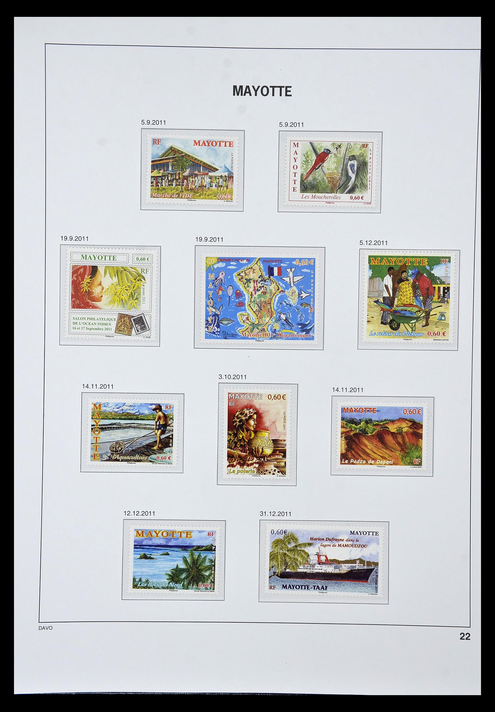 34851 022 - Postzegelverzameling 34851 Mayotte 1997-2011.
