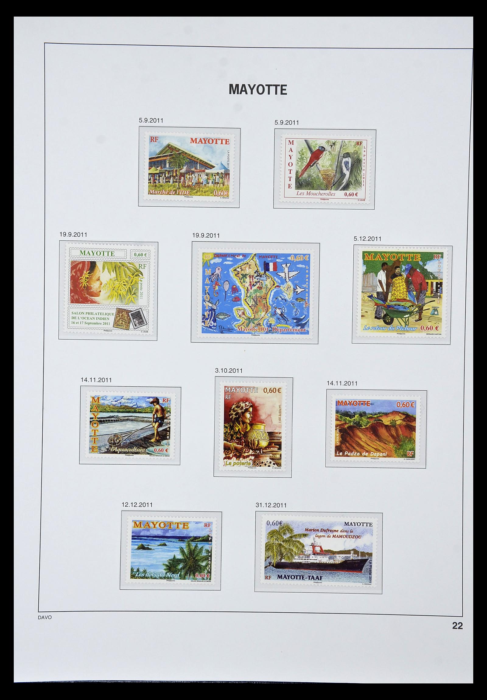 34851 022 - Stamp Collection 34851 Mayotte 1997-2011.