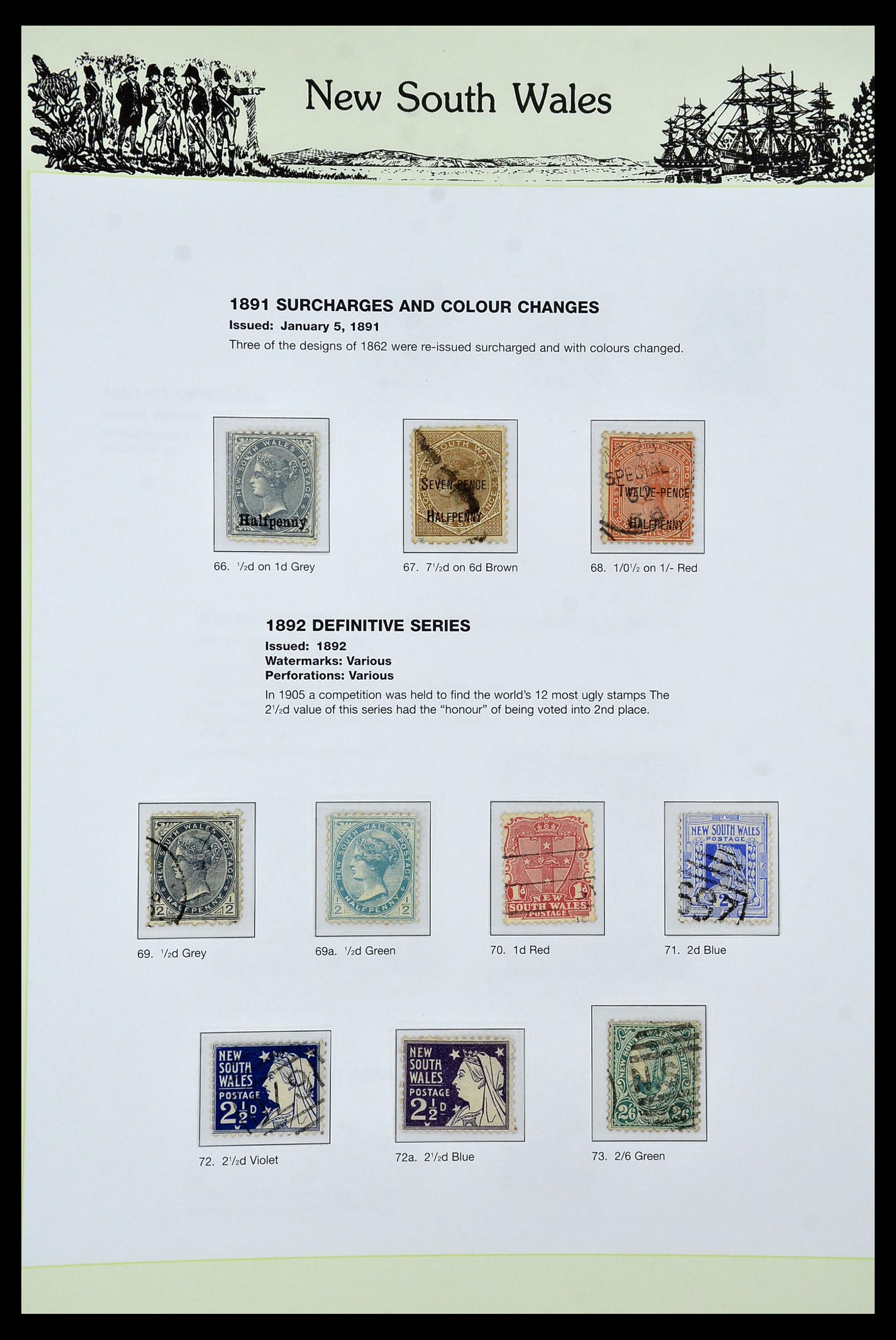 34875 013 - Stamp Collection 34875 New South Wales 1850-1903.
