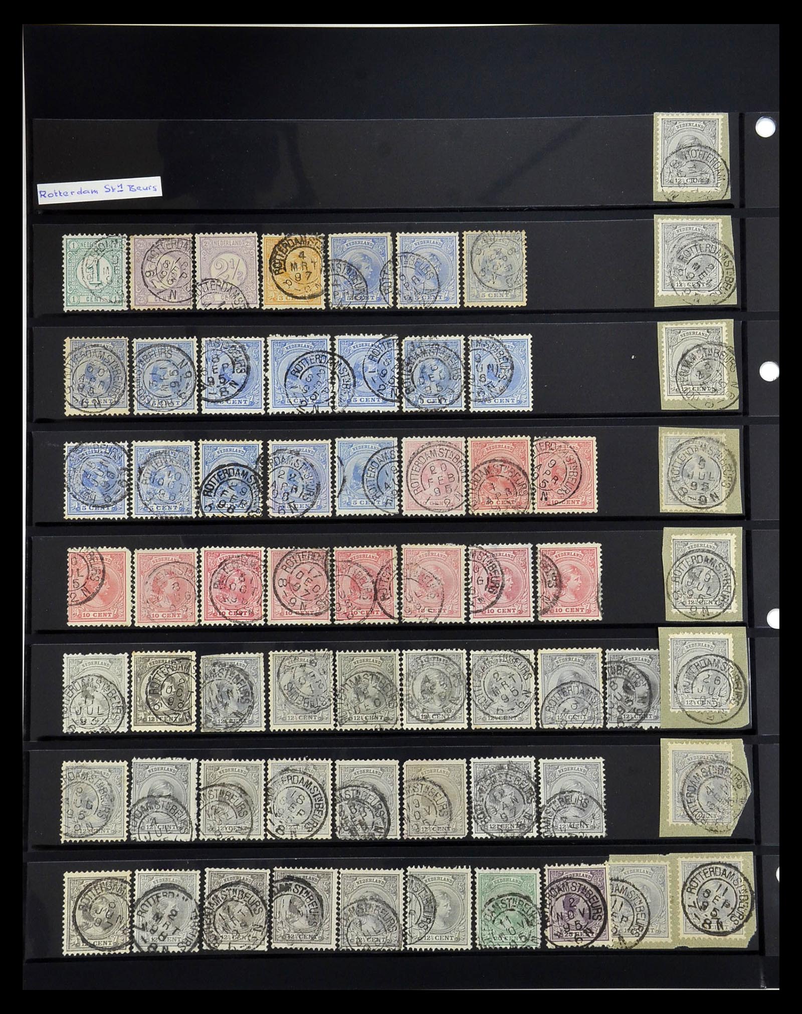34889 018 - Postzegelverzameling 34889 Nederland kleinrond stations stempels.