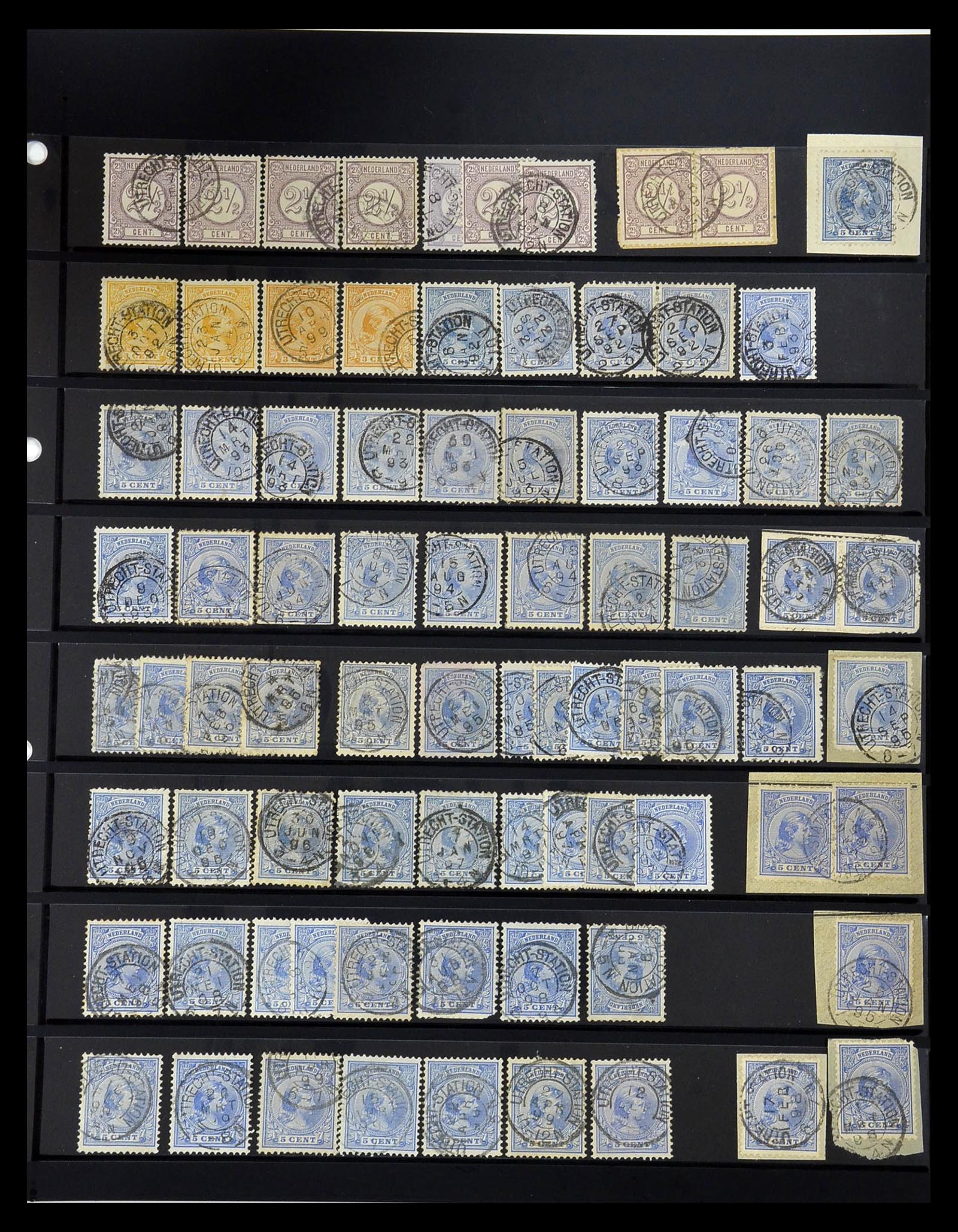 34889 021 - Stamp Collection 34889 Netherlands small round station cancels.