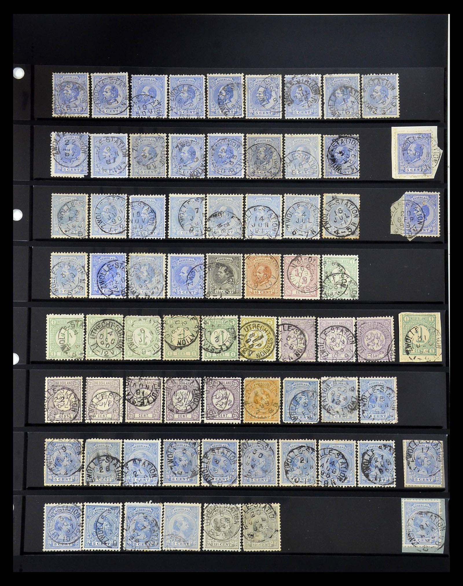 34889 023 - Stamp Collection 34889 Netherlands small round station cancels.