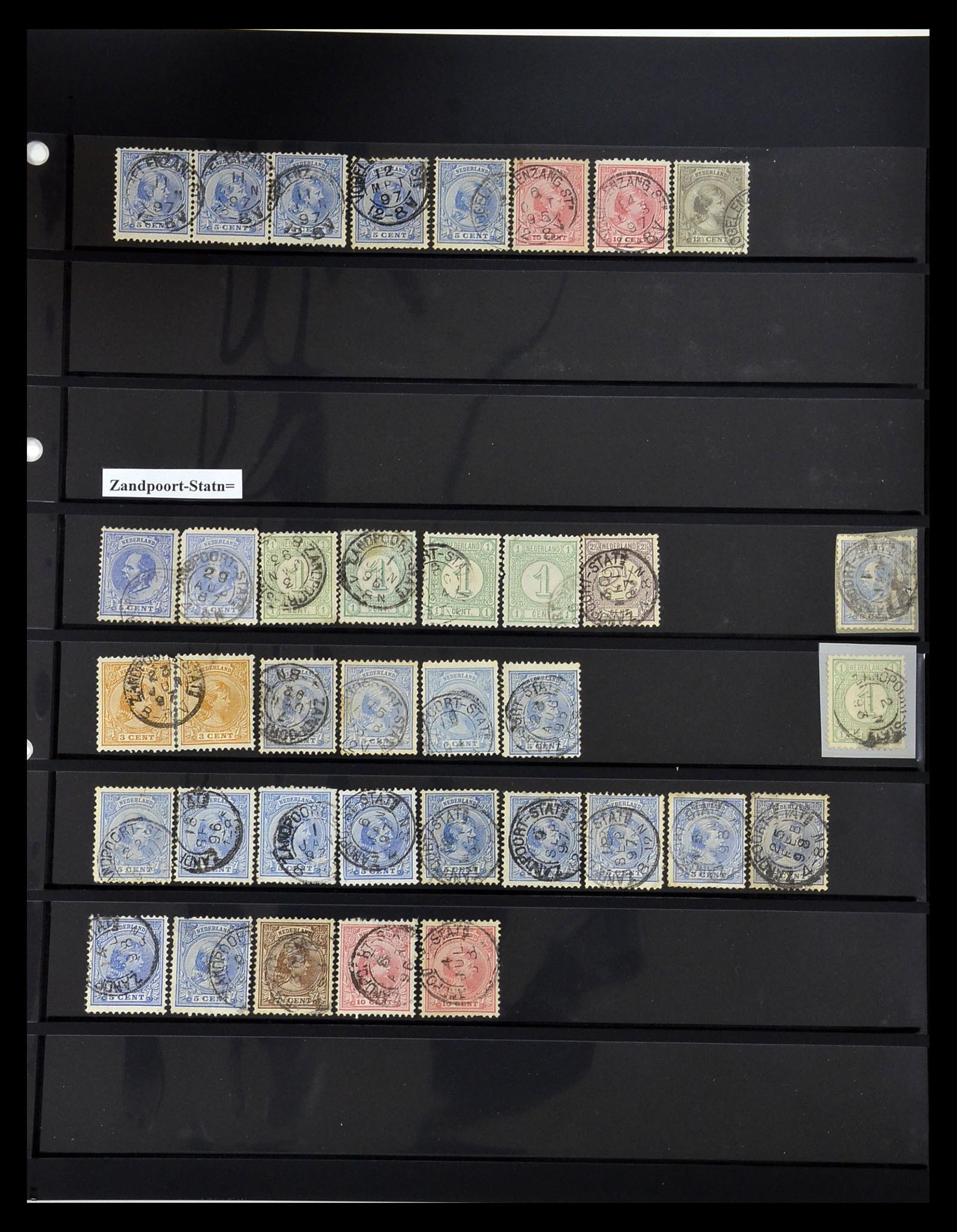 34889 027 - Stamp Collection 34889 Netherlands small round station cancels.