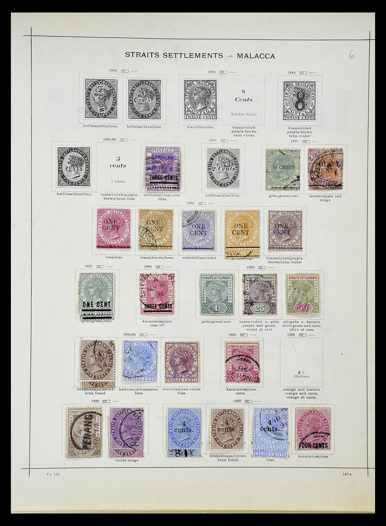 34892 002 - Postzegelverzameling 34892 Straits Settlements, Maleisië en Singapore
