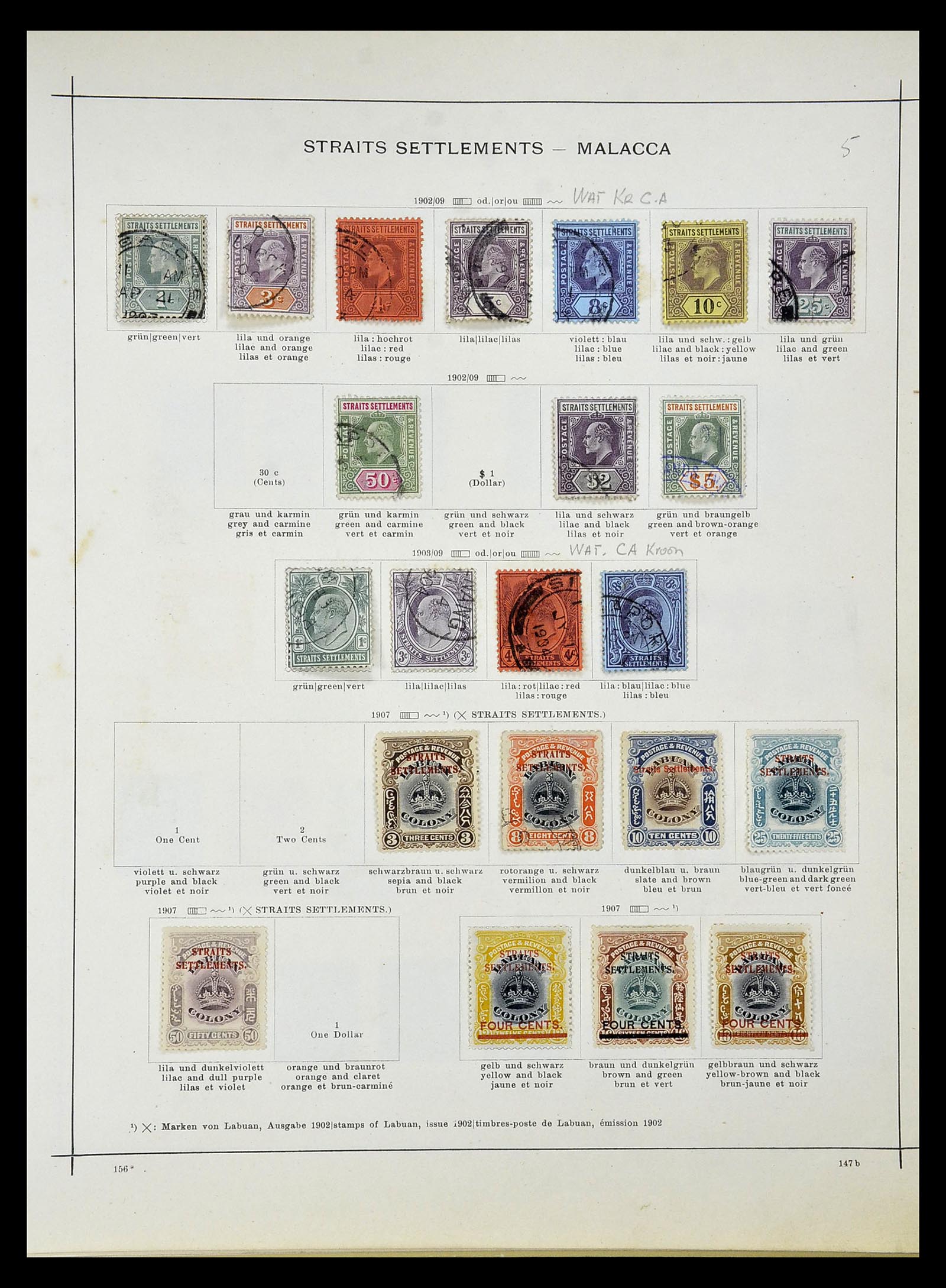 34892 003 - Stamp Collection 34892 Straits Settlements, Malaysia and Singapore 1868-