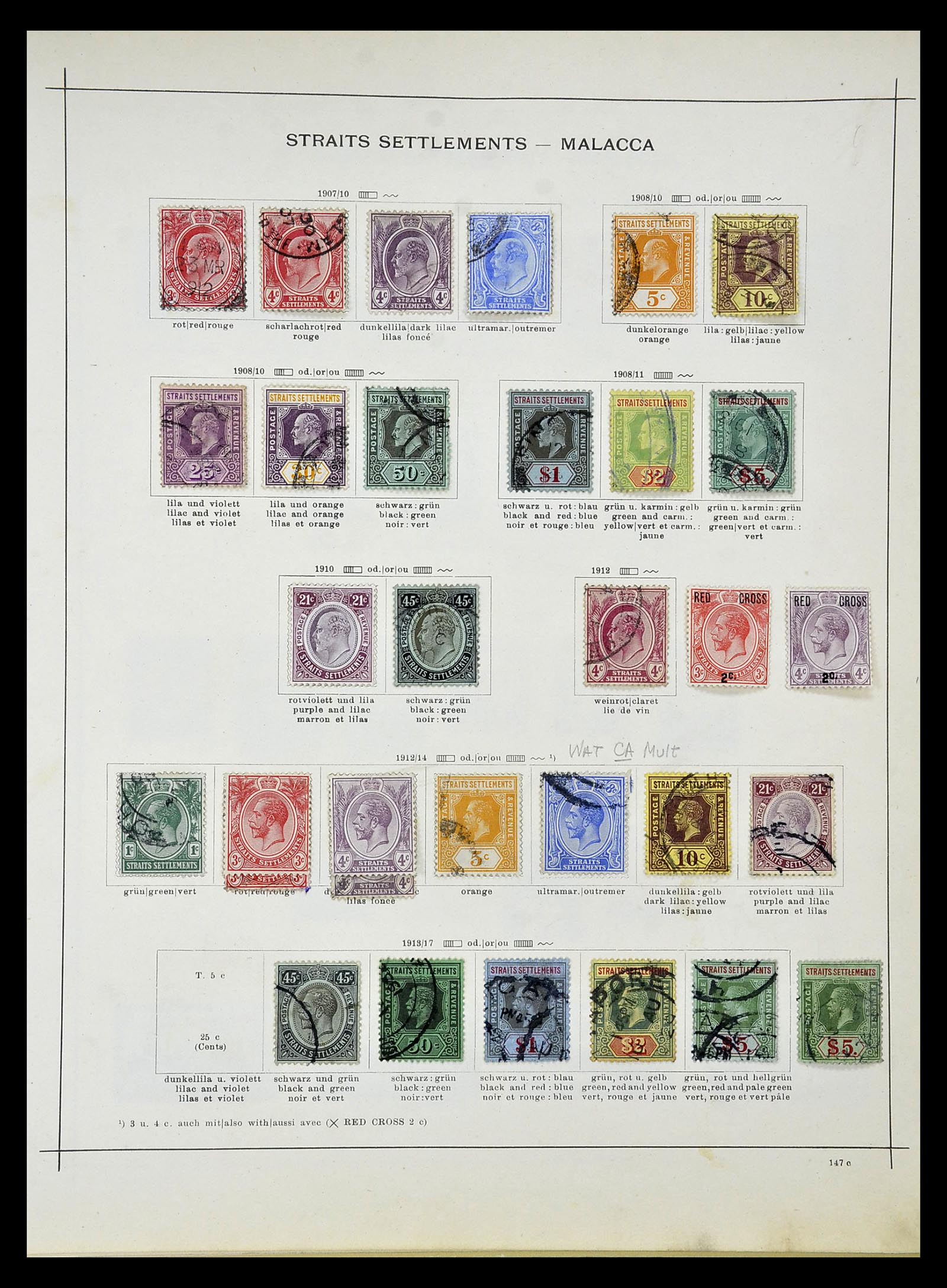 34892 004 - Postzegelverzameling 34892 Straits Settlements, Maleisië en Singapore