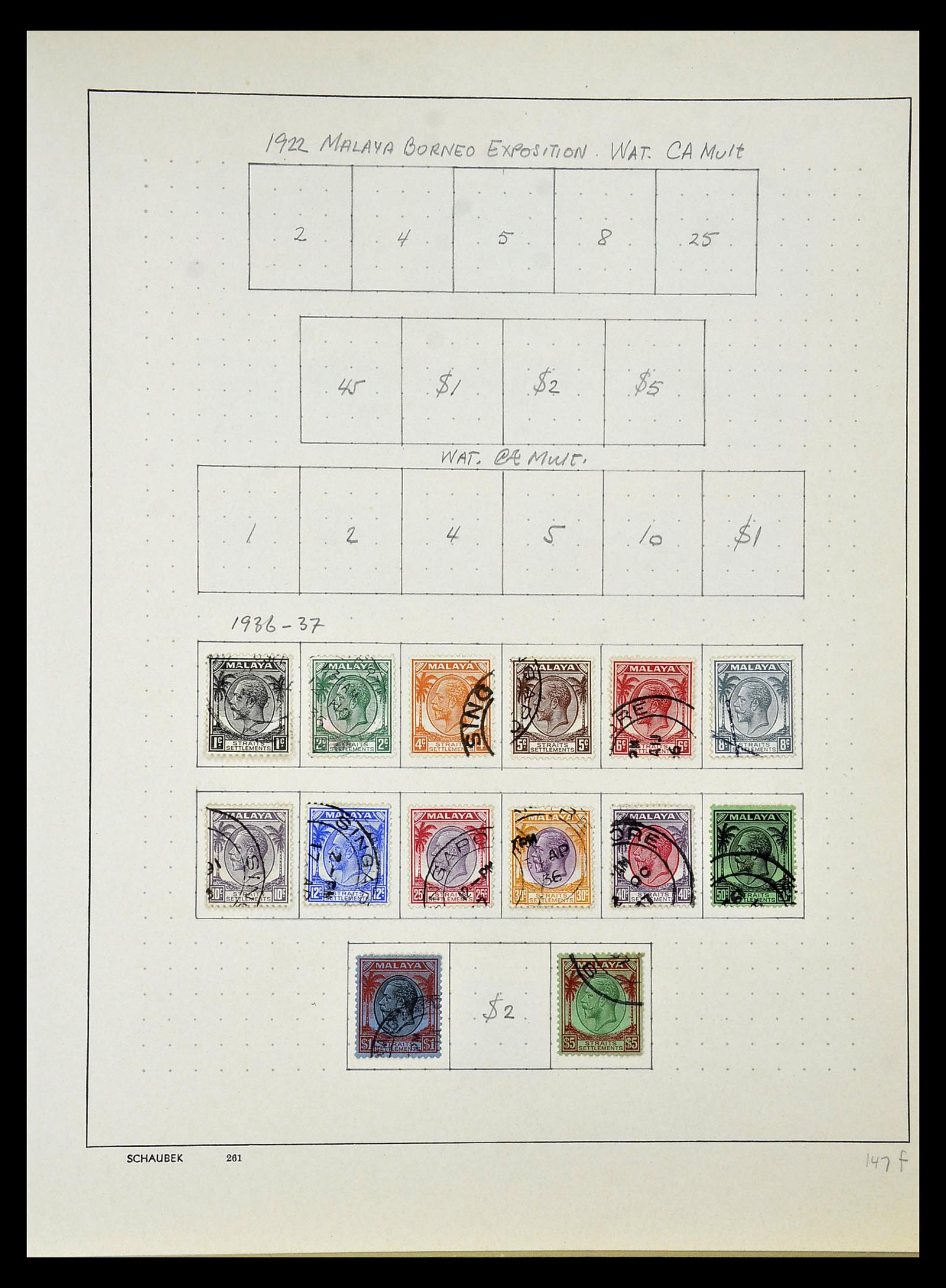 34892 007 - Postzegelverzameling 34892 Straits Settlements, Maleisië en Singapore