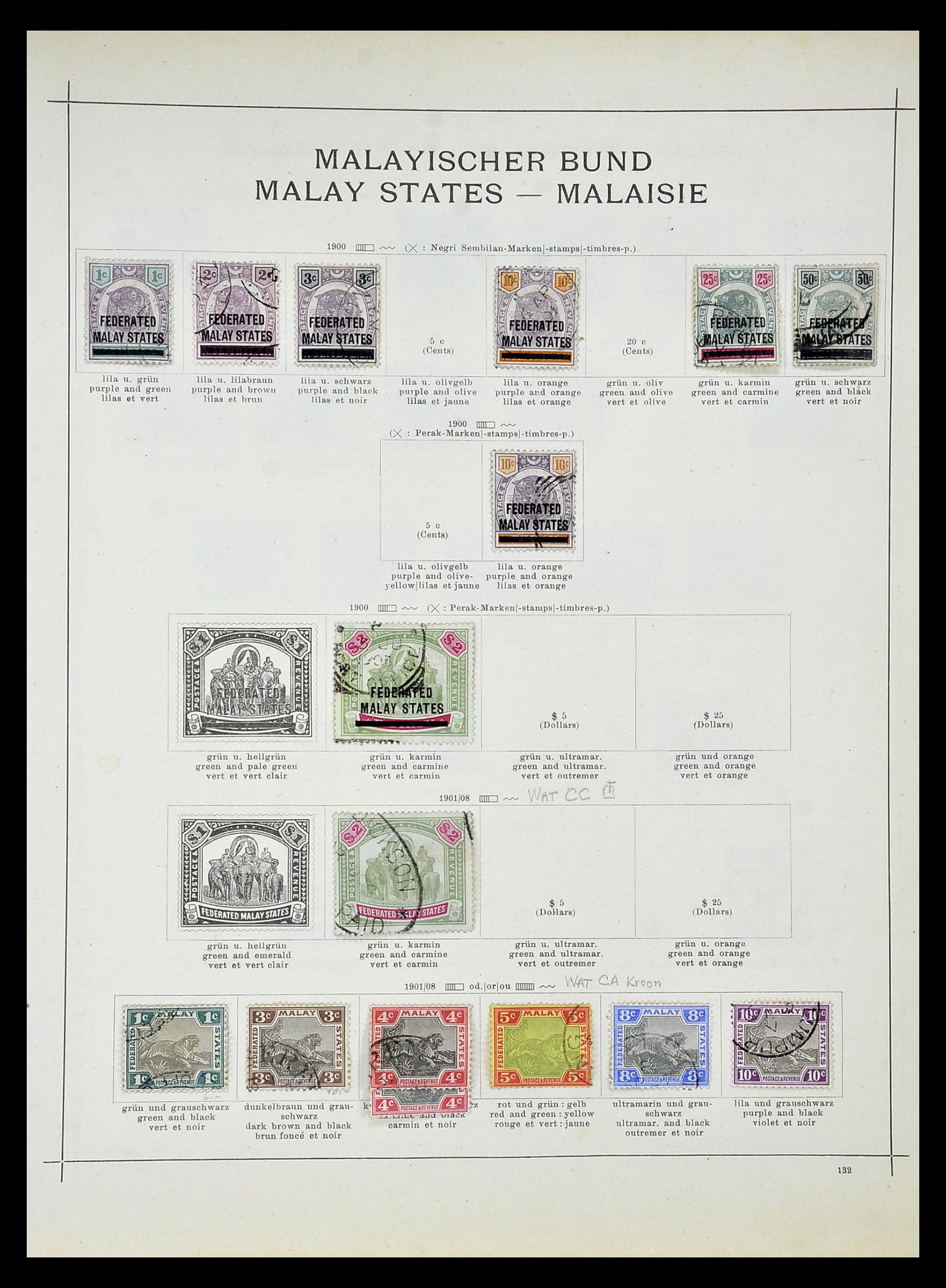 34892 010 - Postzegelverzameling 34892 Straits Settlements, Maleisië en Singapore