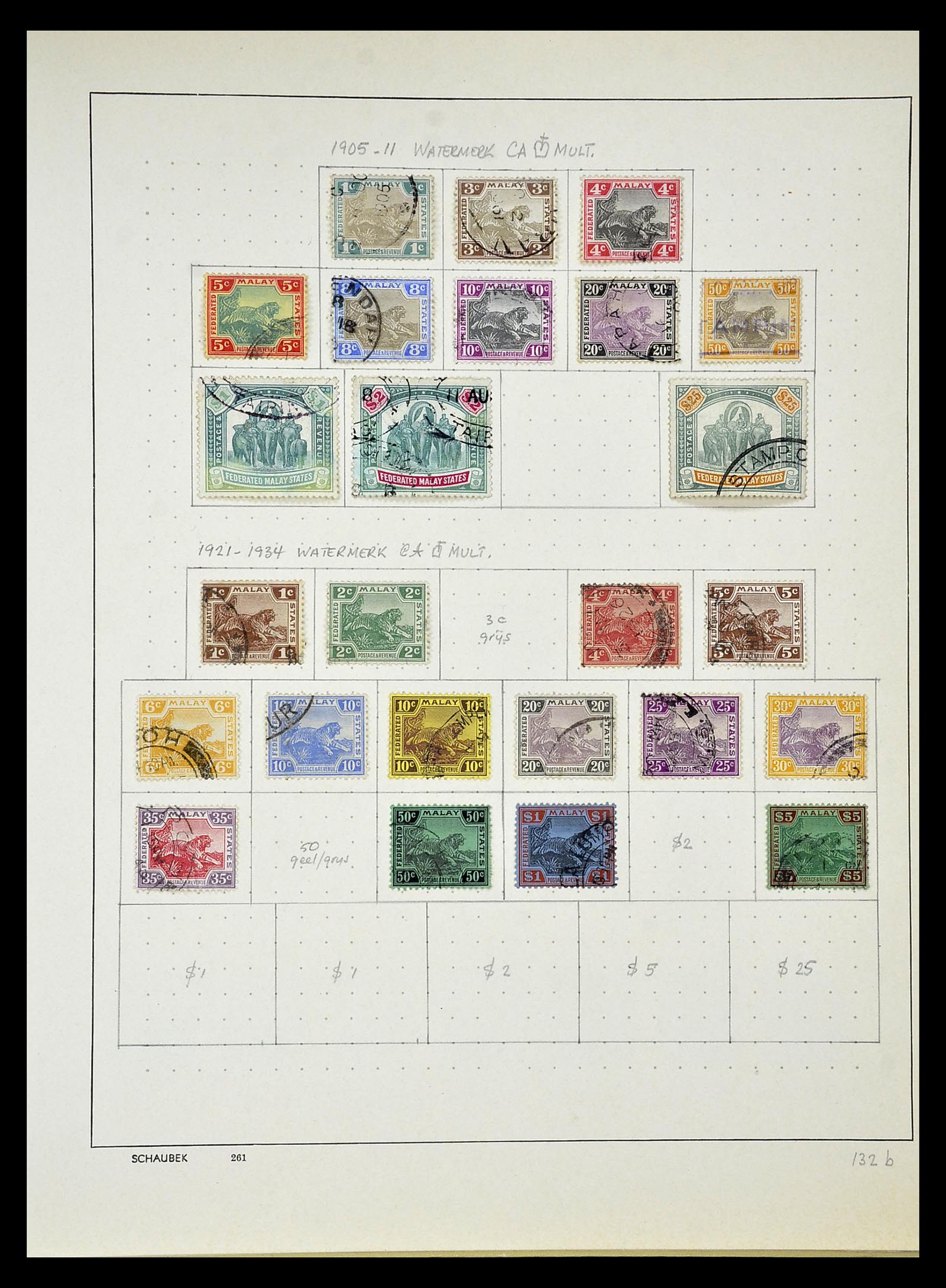 34892 012 - Postzegelverzameling 34892 Straits Settlements, Maleisië en Singapore
