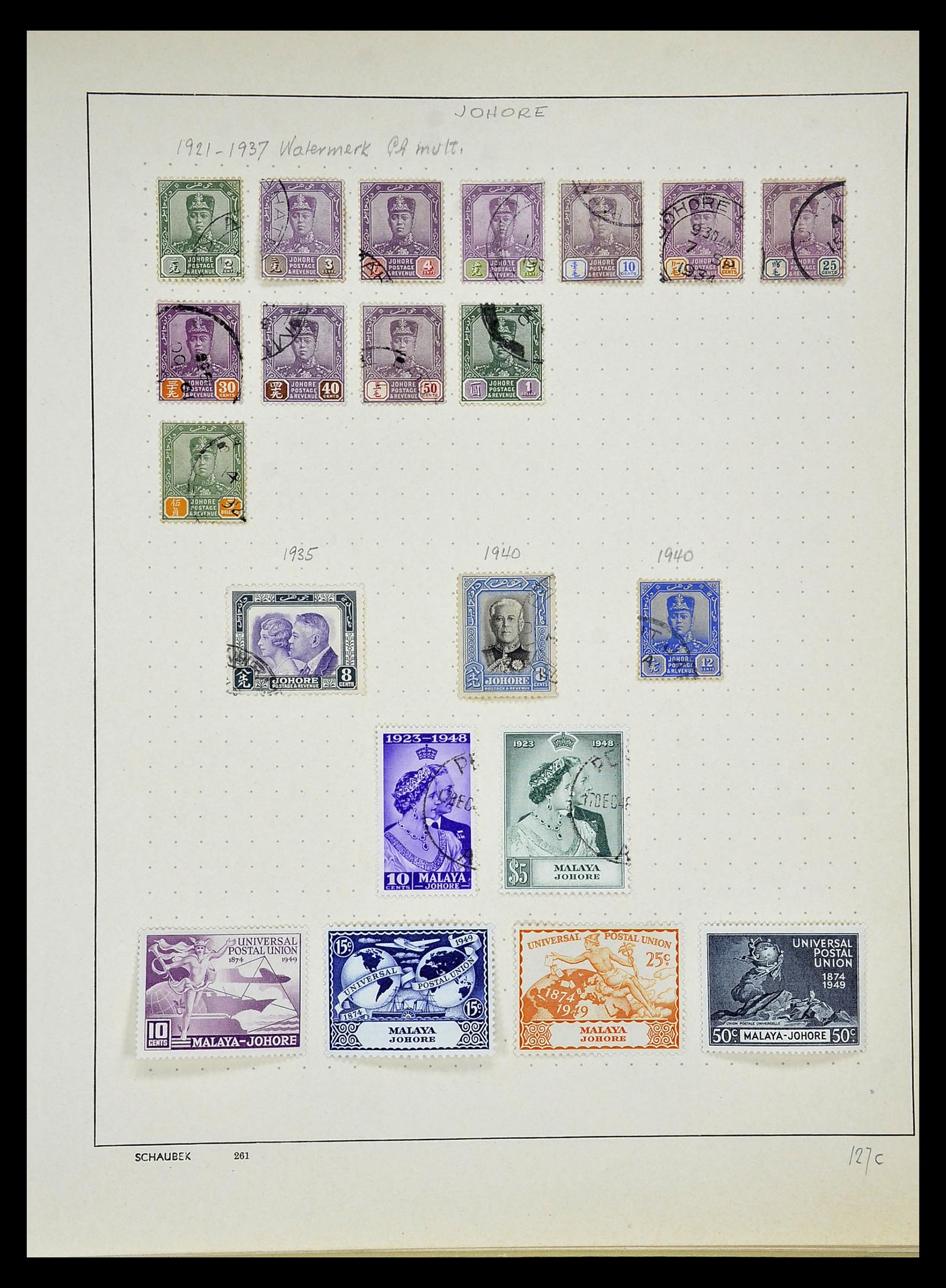 34892 016 - Postzegelverzameling 34892 Straits Settlements, Maleisië en Singapore