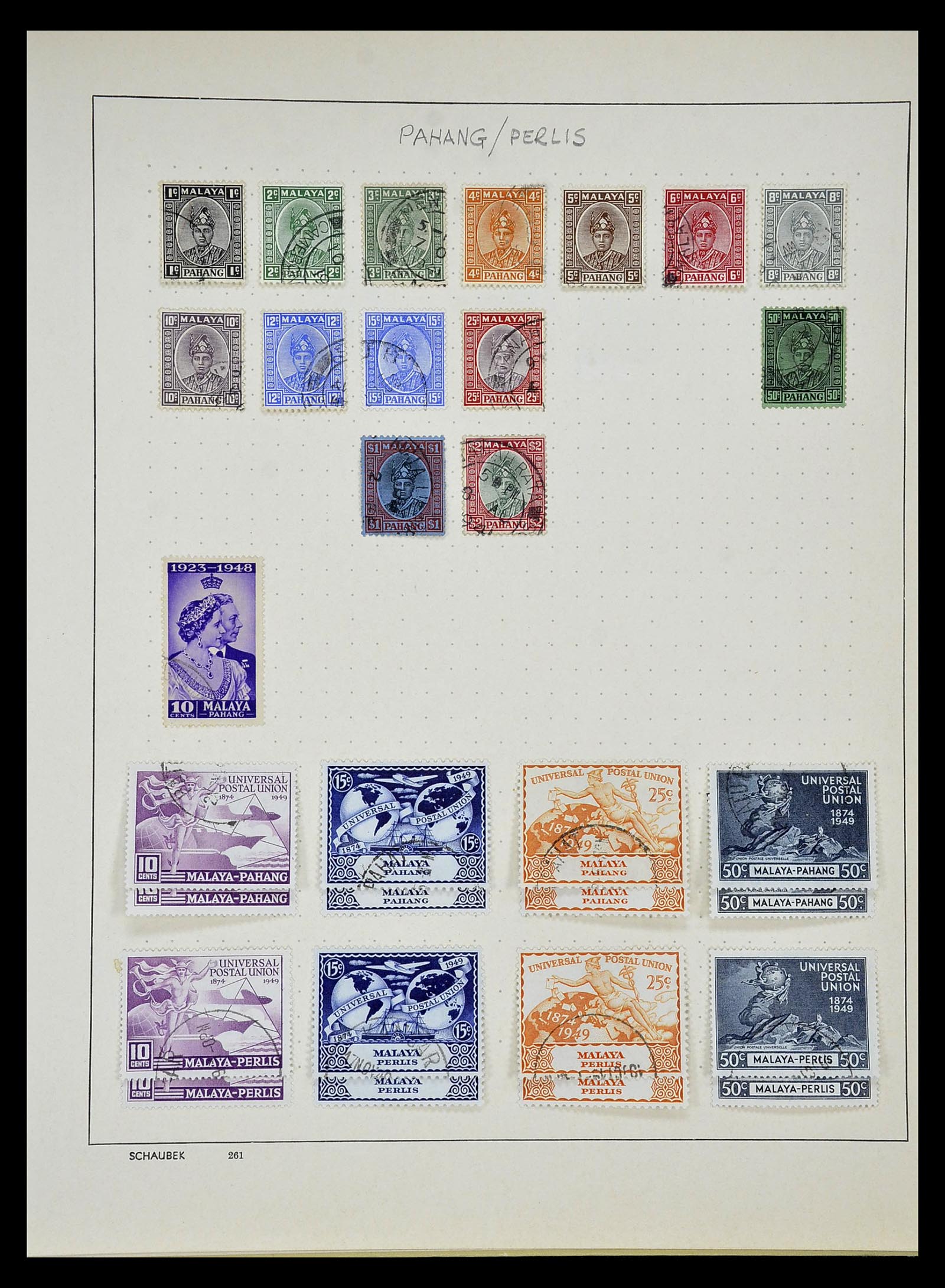 34892 025 - Postzegelverzameling 34892 Straits Settlements, Maleisië en Singapore