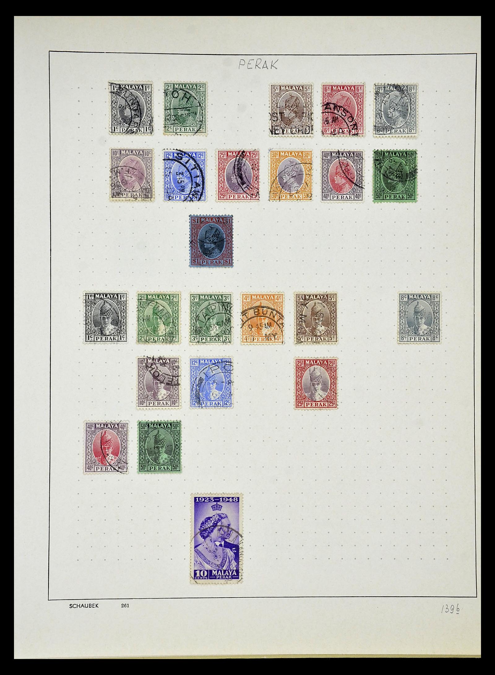 34892 028 - Postzegelverzameling 34892 Straits Settlements, Maleisië en Singapore