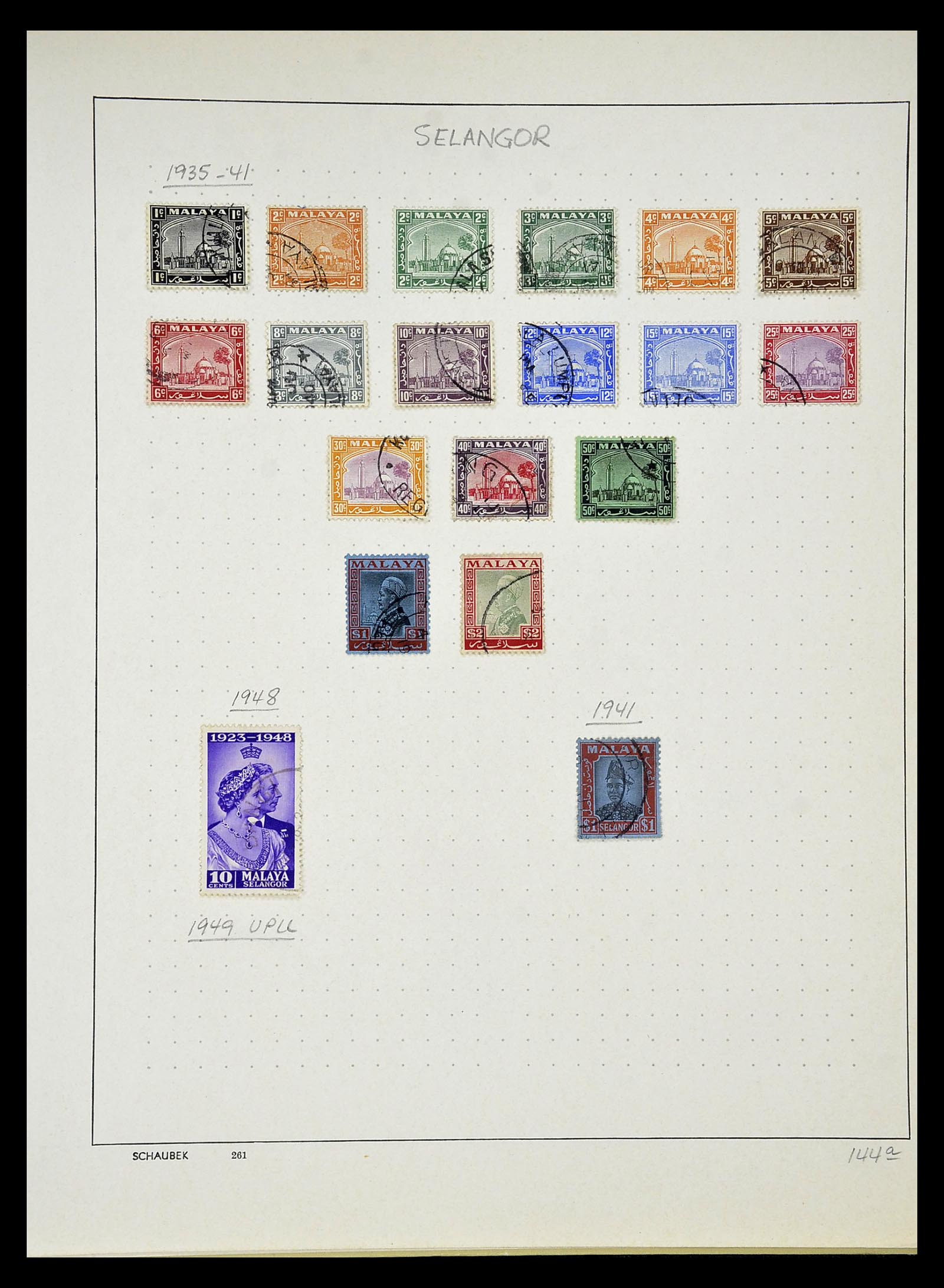 34892 030 - Postzegelverzameling 34892 Straits Settlements, Maleisië en Singapore